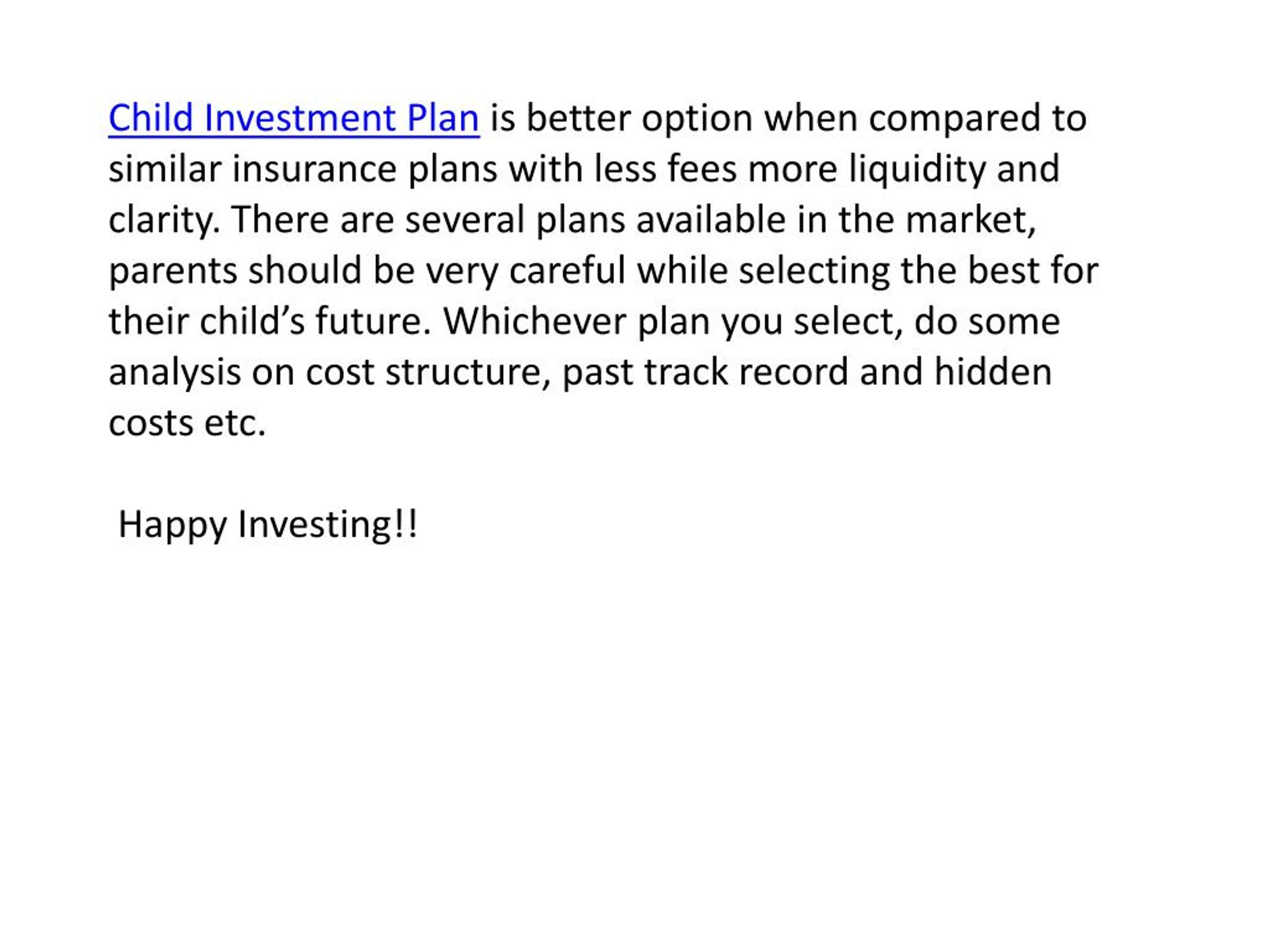 PPT Best Child Investment Plan PowerPoint Presentation, free download