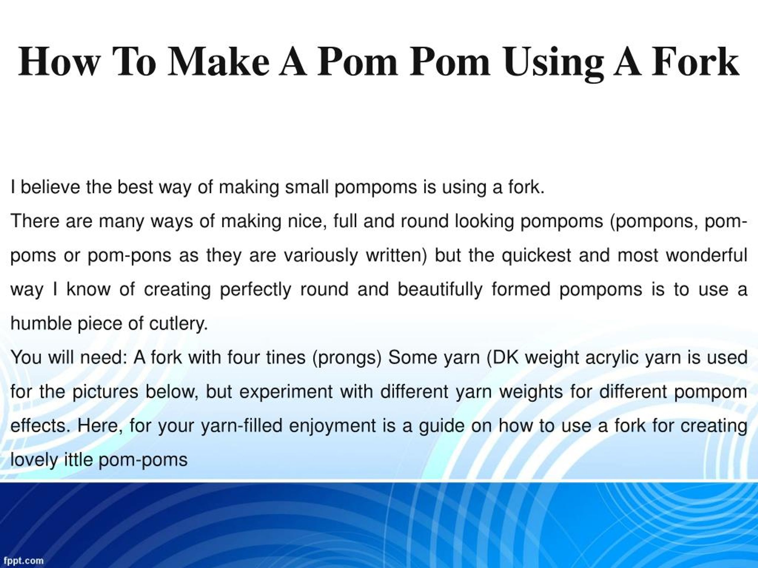 PPT Cheerleading Pom Poms and Pom Pons PowerPoint Presentation, free