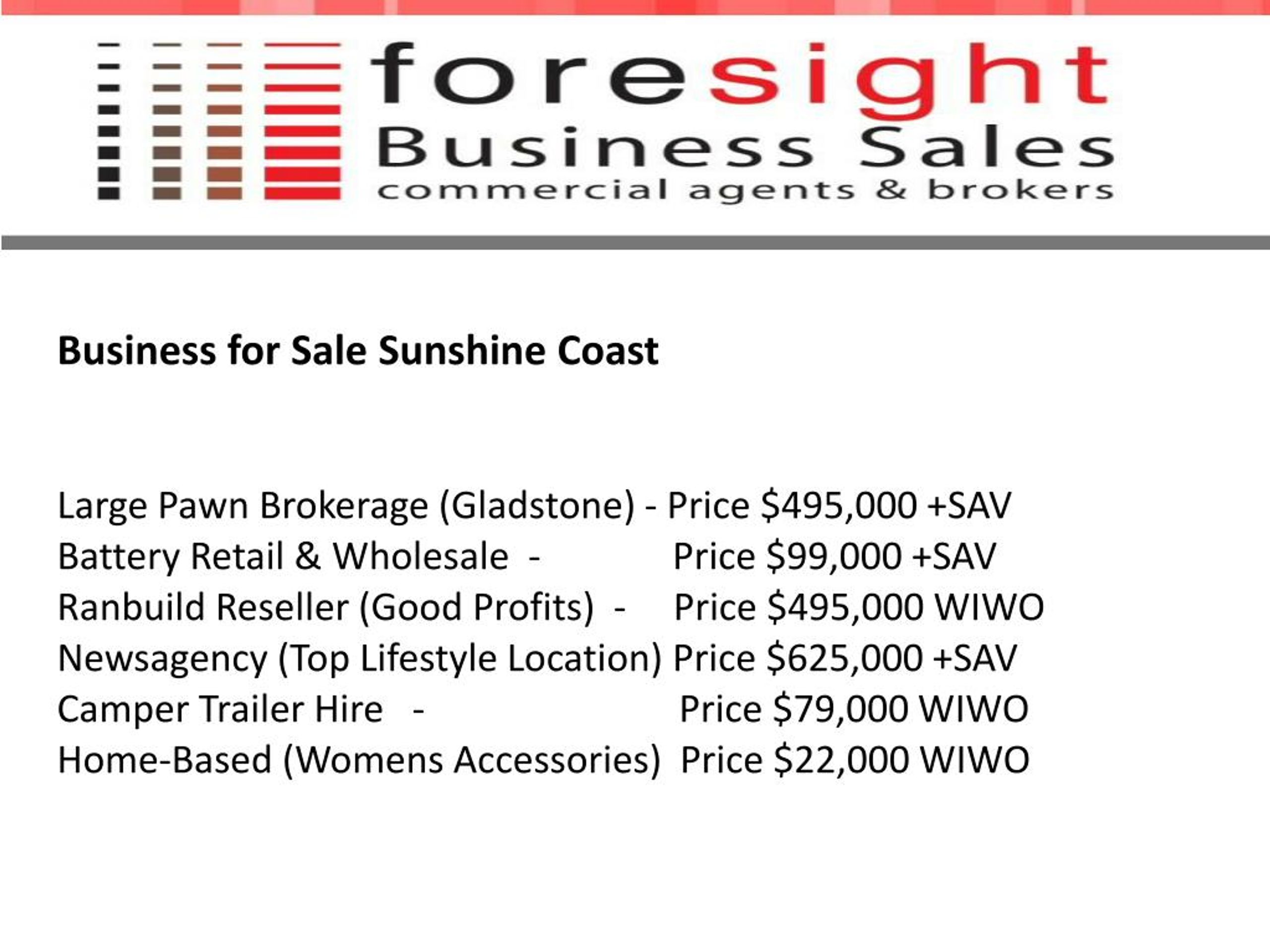 PPT Business for Sale Sunshine Coast PowerPoint Presentation, free