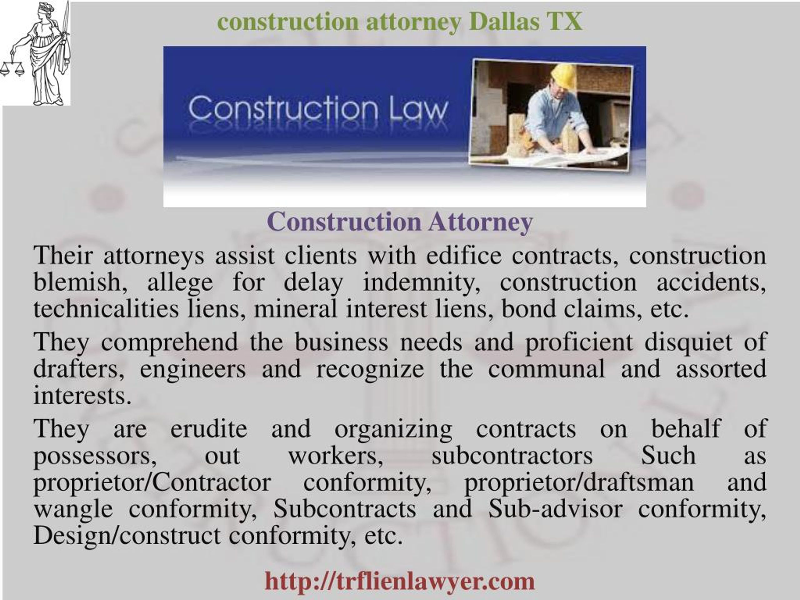 PPT T. Ric Construction Law, Liens and Attorney Dallas TX and Fort