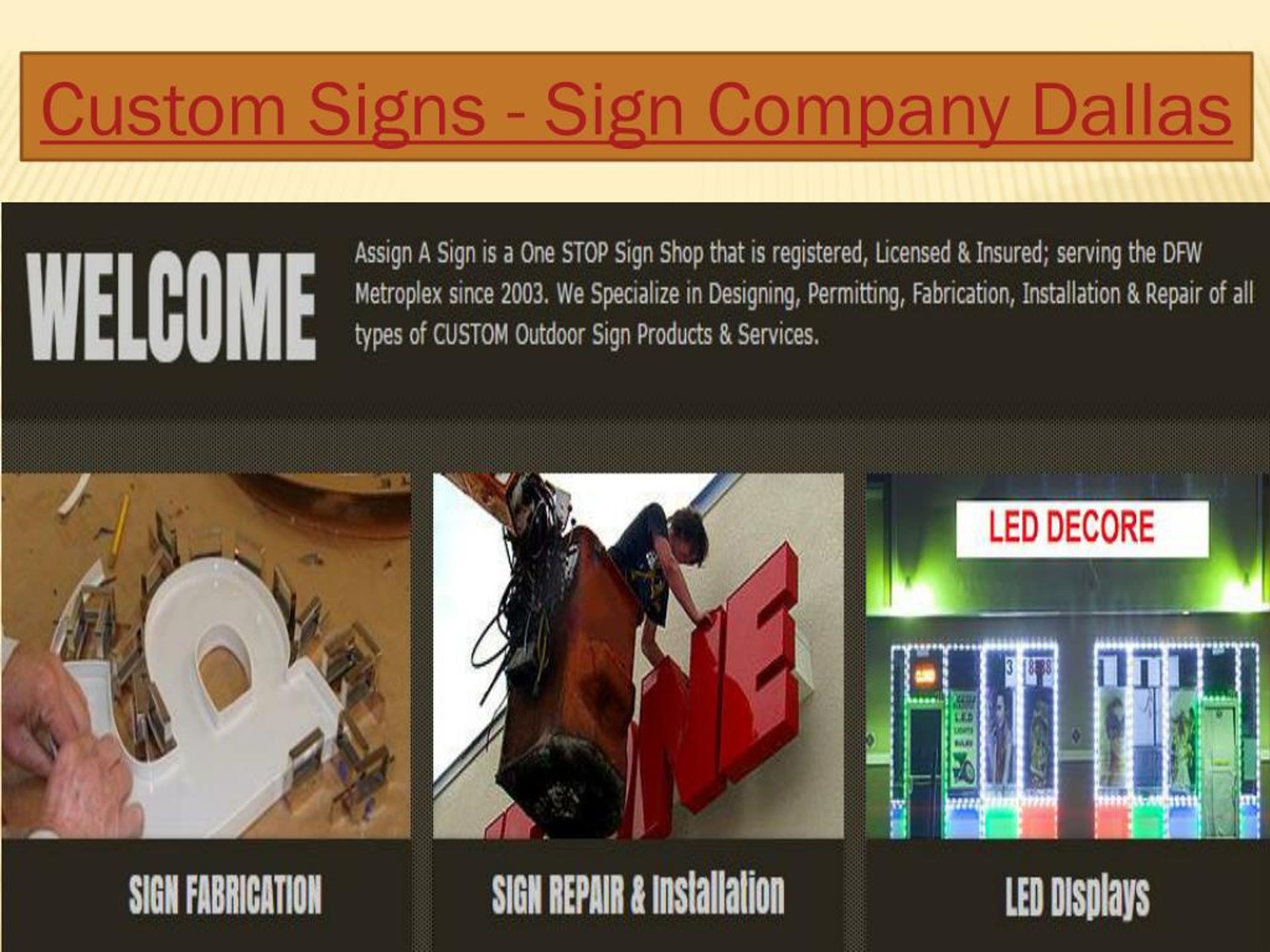 PPT Sign Company Dallas Channel Letters PowerPoint Presentation