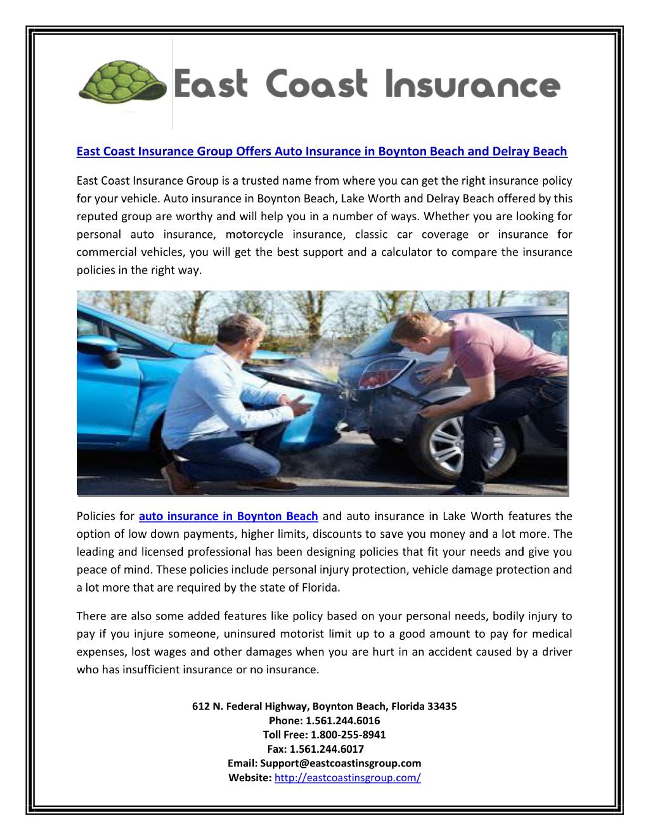 PPT East Coast Insurance Group Offers Auto Insurance in Boynton Beach