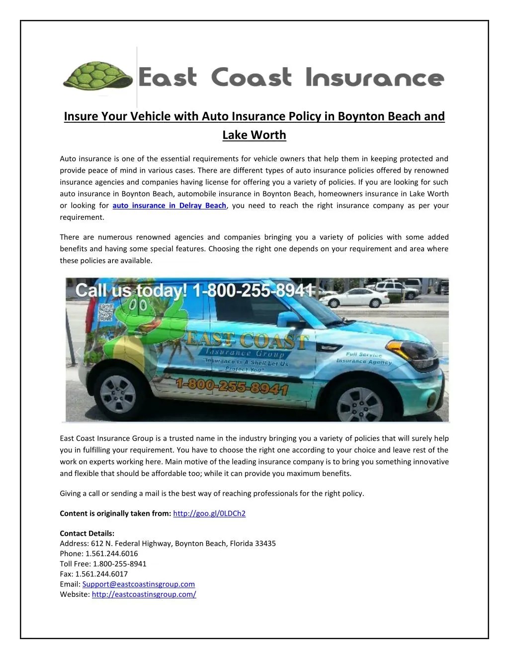 PPT Insure Your Vehicle with Auto Insurance Policy in Boynton Beach