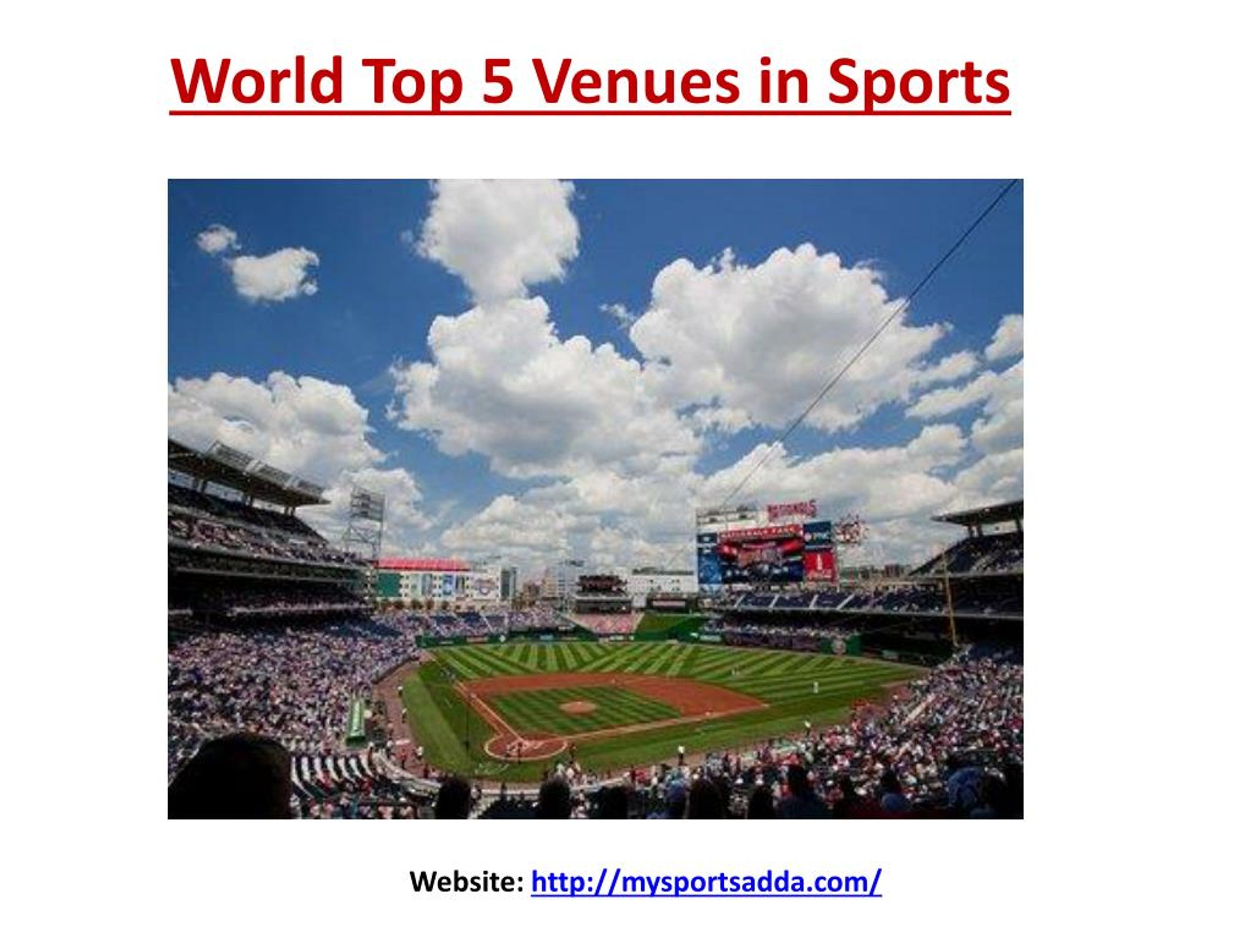 PPT World Top 5 Venues in Sports PowerPoint Presentation, free download ID7253821