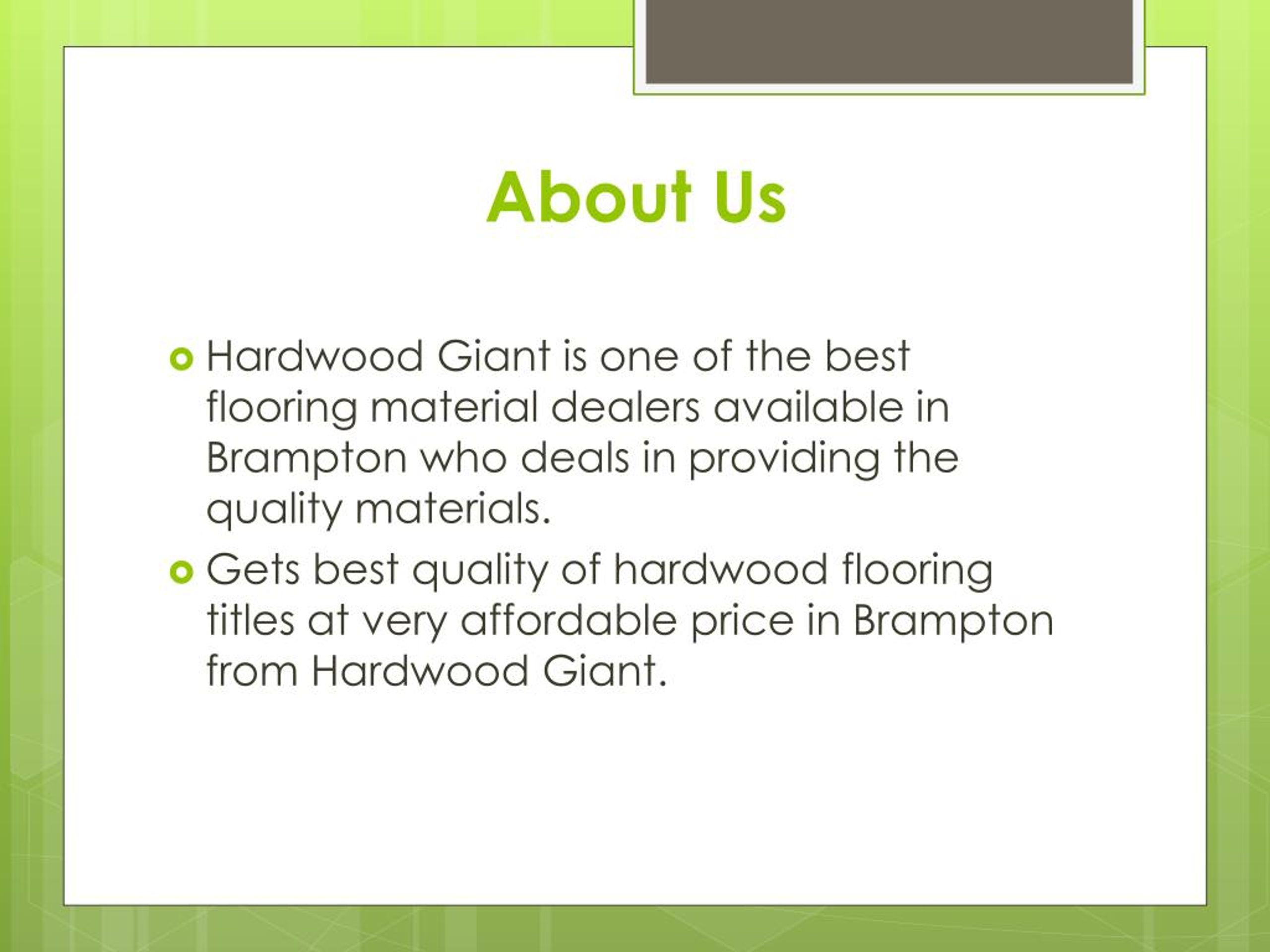 PPT Hardwood Giant in Brampton PowerPoint Presentation, free download