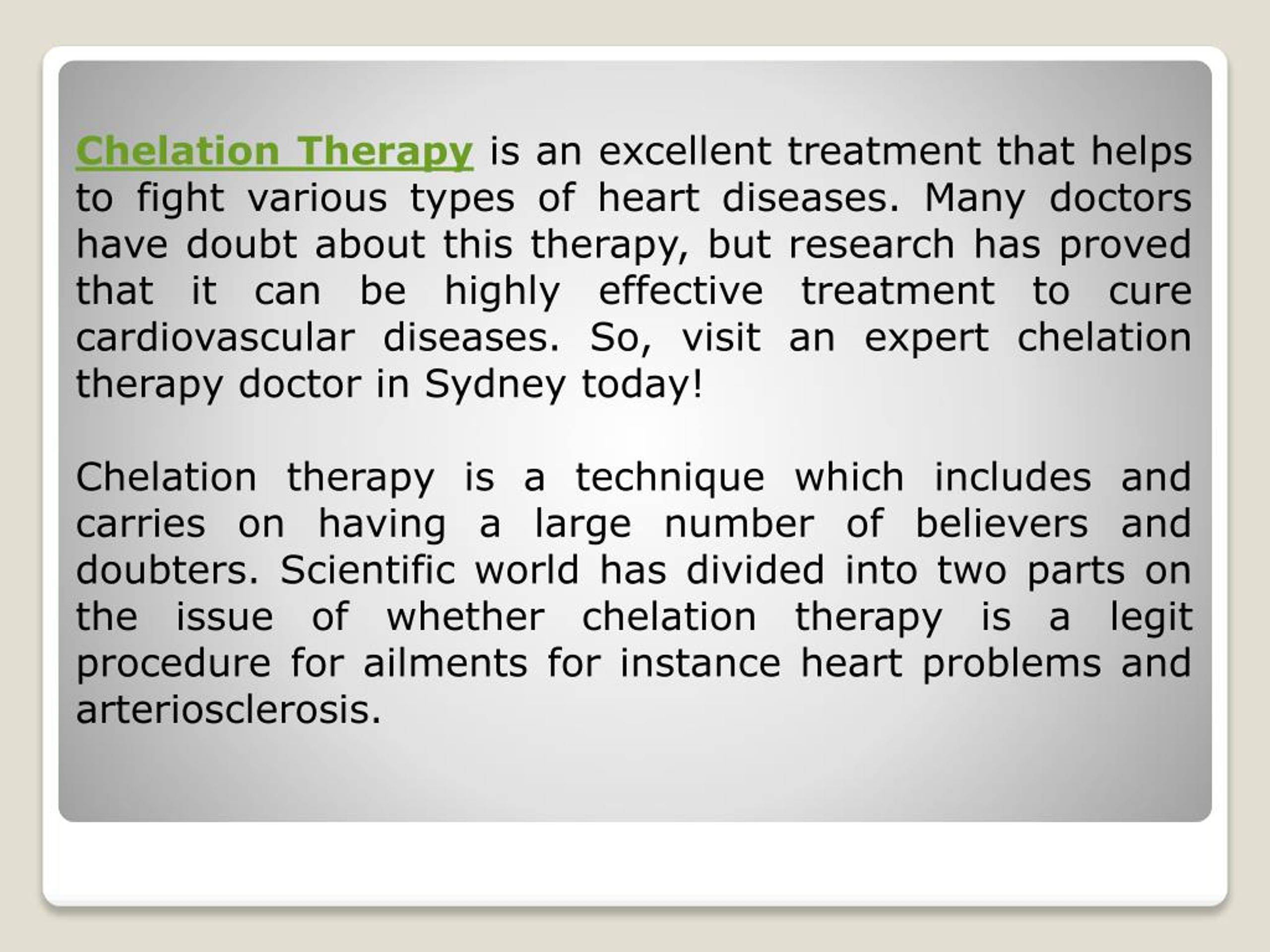 PPT Chelation Therapy How It Works PowerPoint Presentation, free