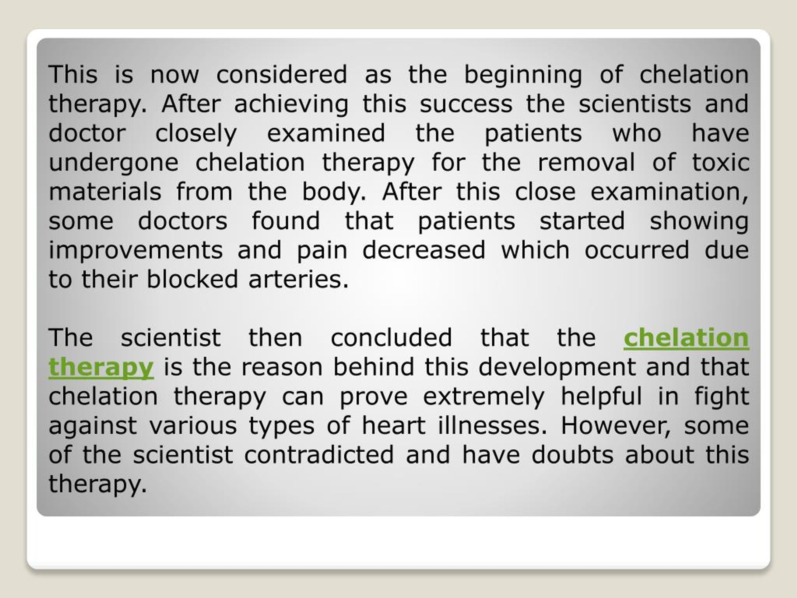 PPT Chelation Therapy How It Works PowerPoint Presentation, free