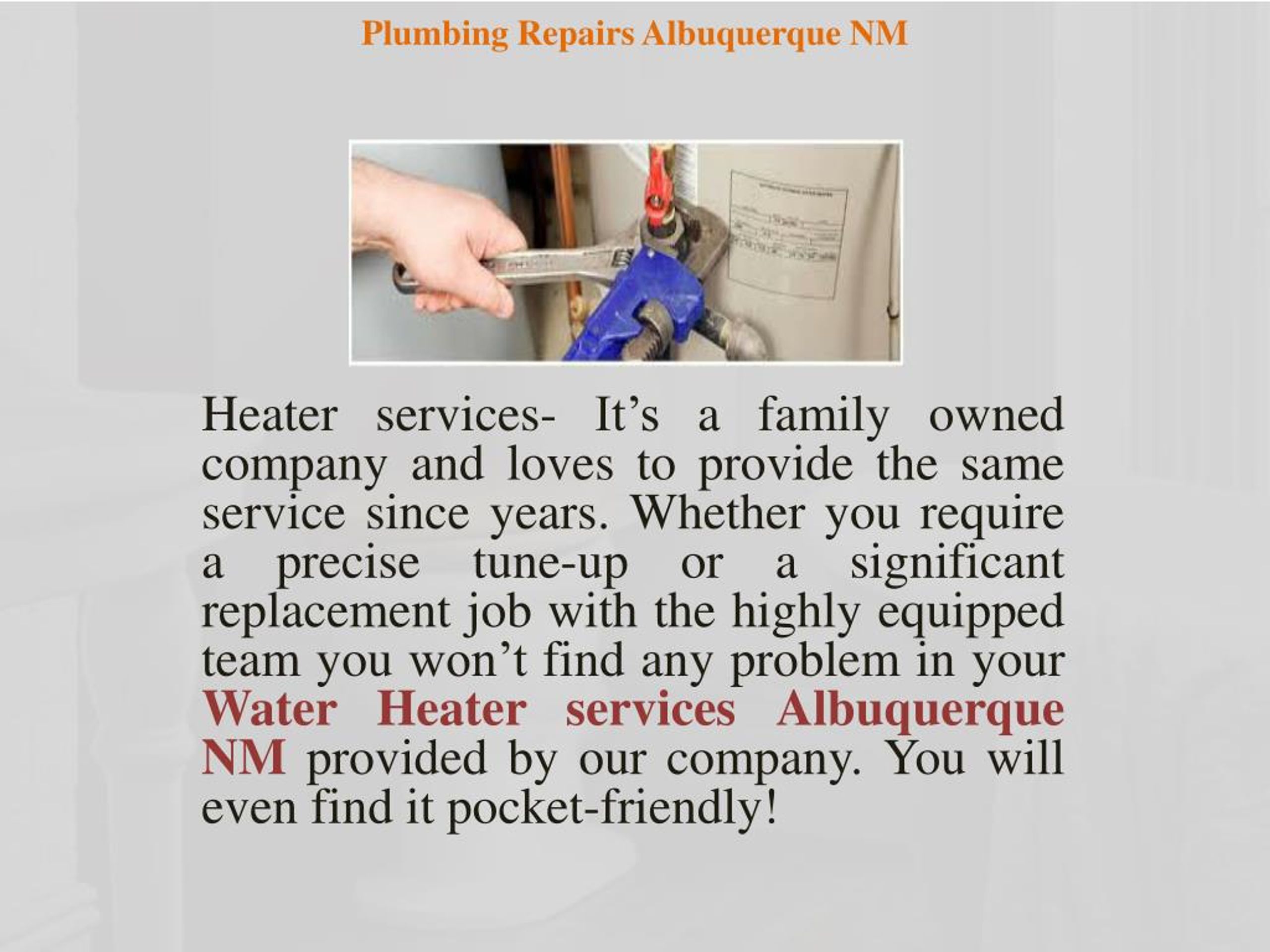 PPT Utilities Contractor, Commercial Plumbing, Water Heater and