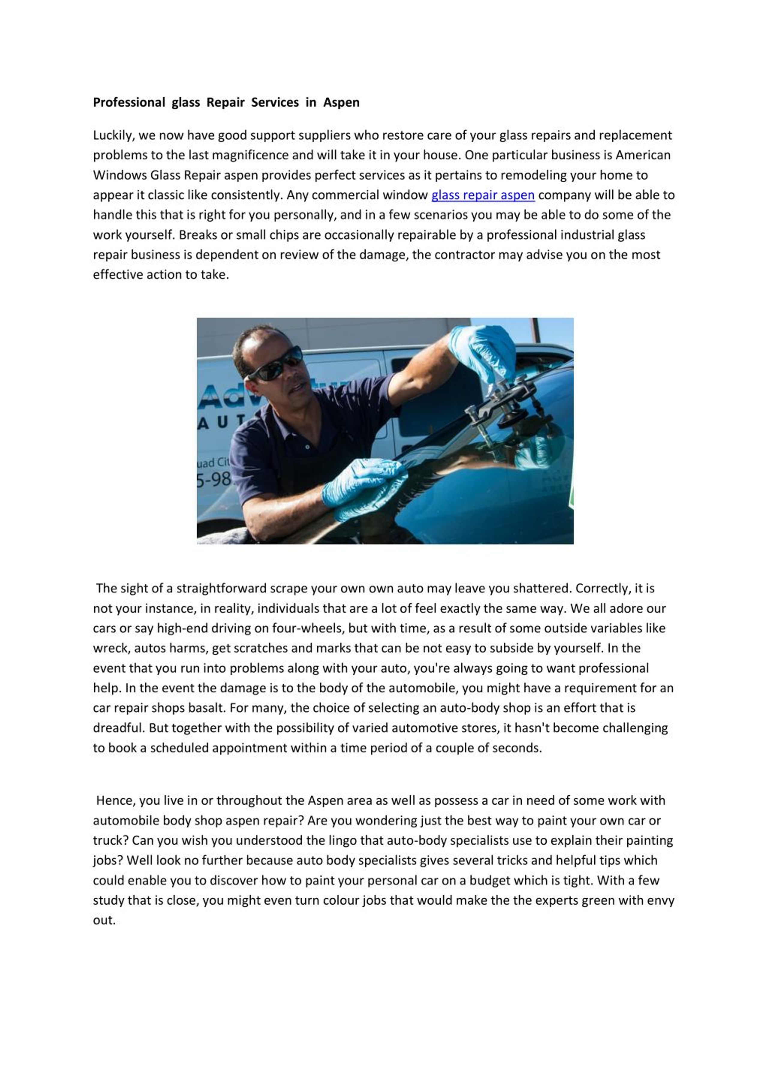 PPT glass repair service in aspen PowerPoint Presentation, free download ID7257848