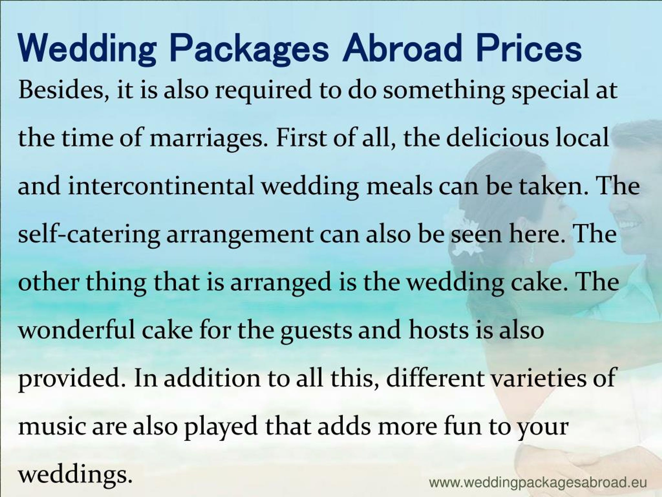 PPT Wedding Packages Abroad Launched Packages for Wedding in Spain