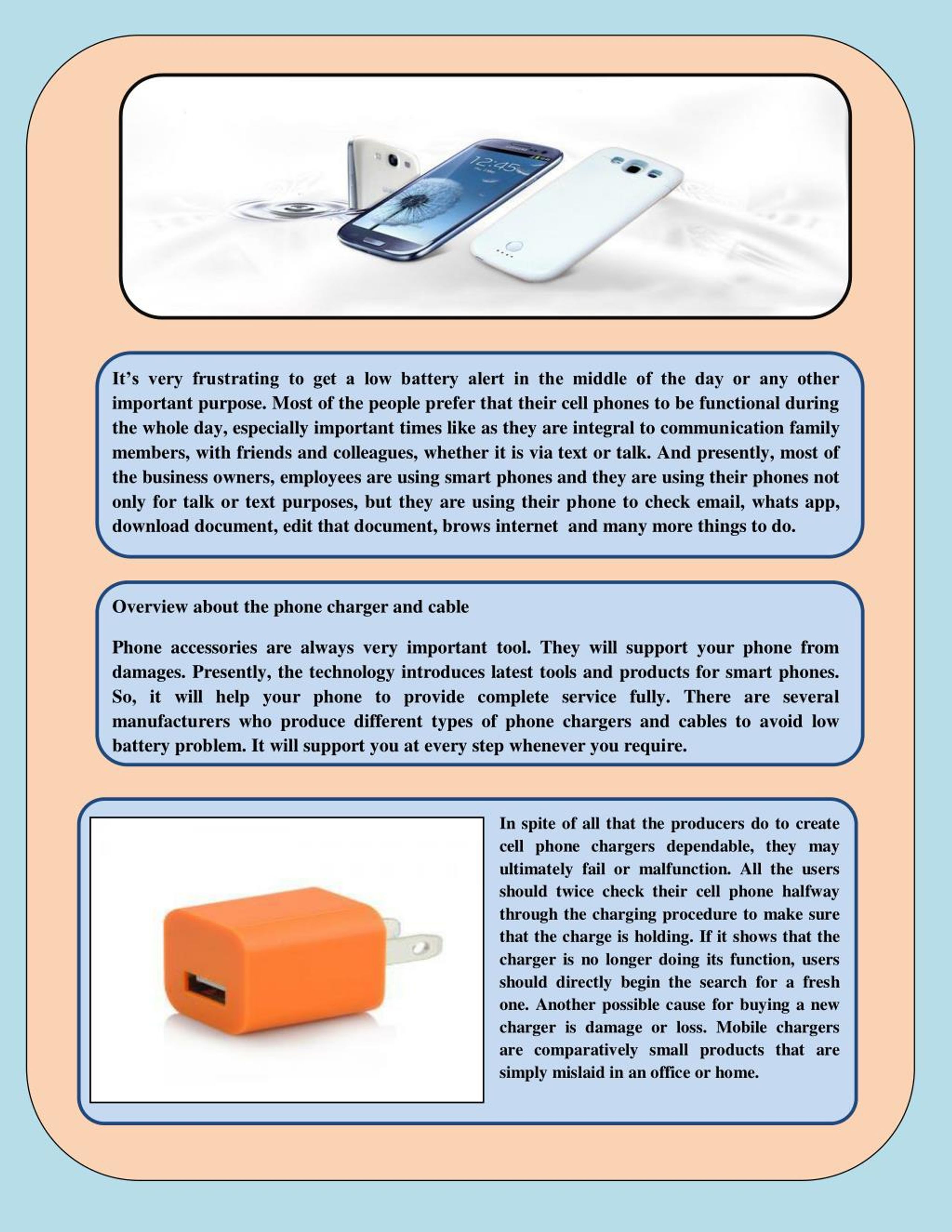 PPT The advantages of using USB phone charger PowerPoint Presentation