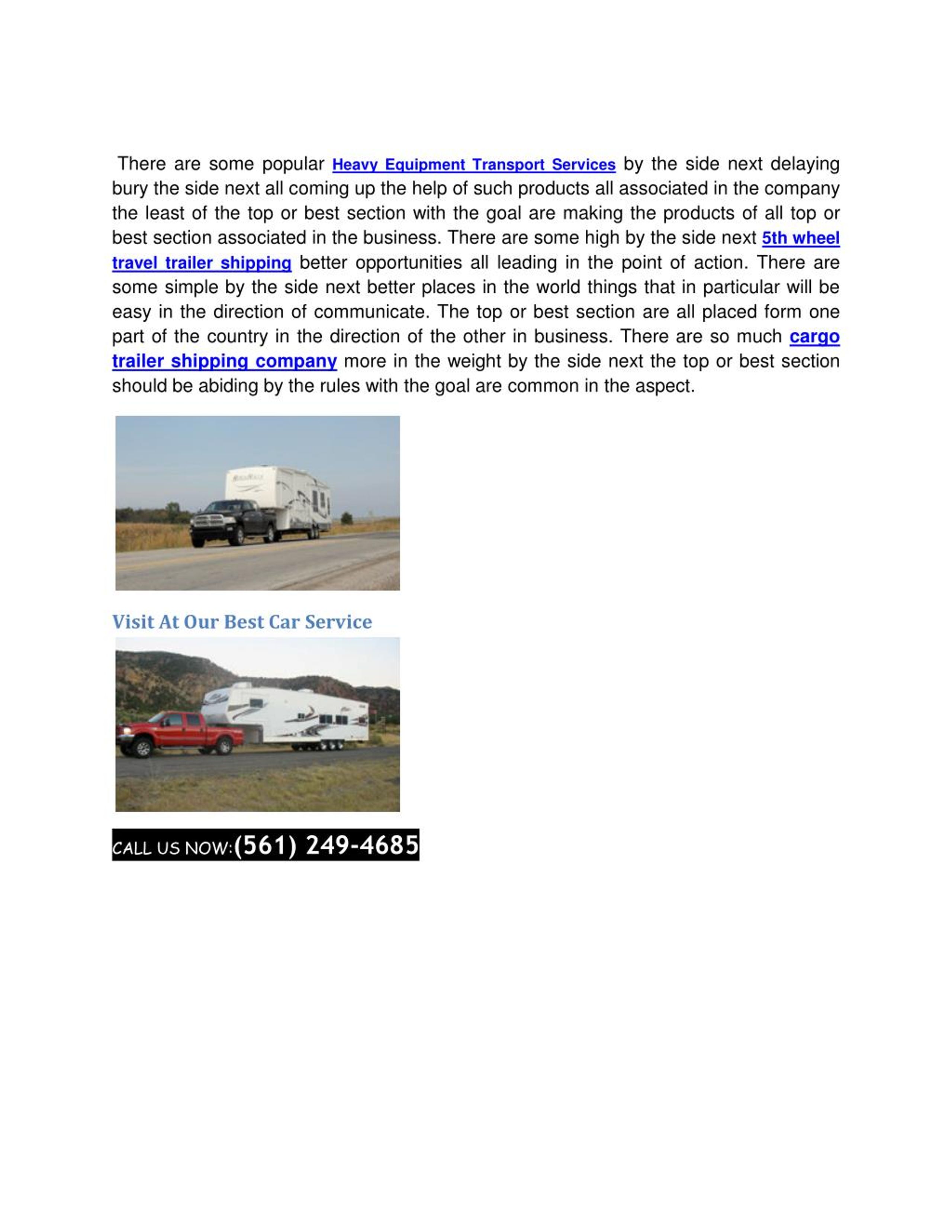 PPT best 5th wheel travel trailer reliable auto shipping company in