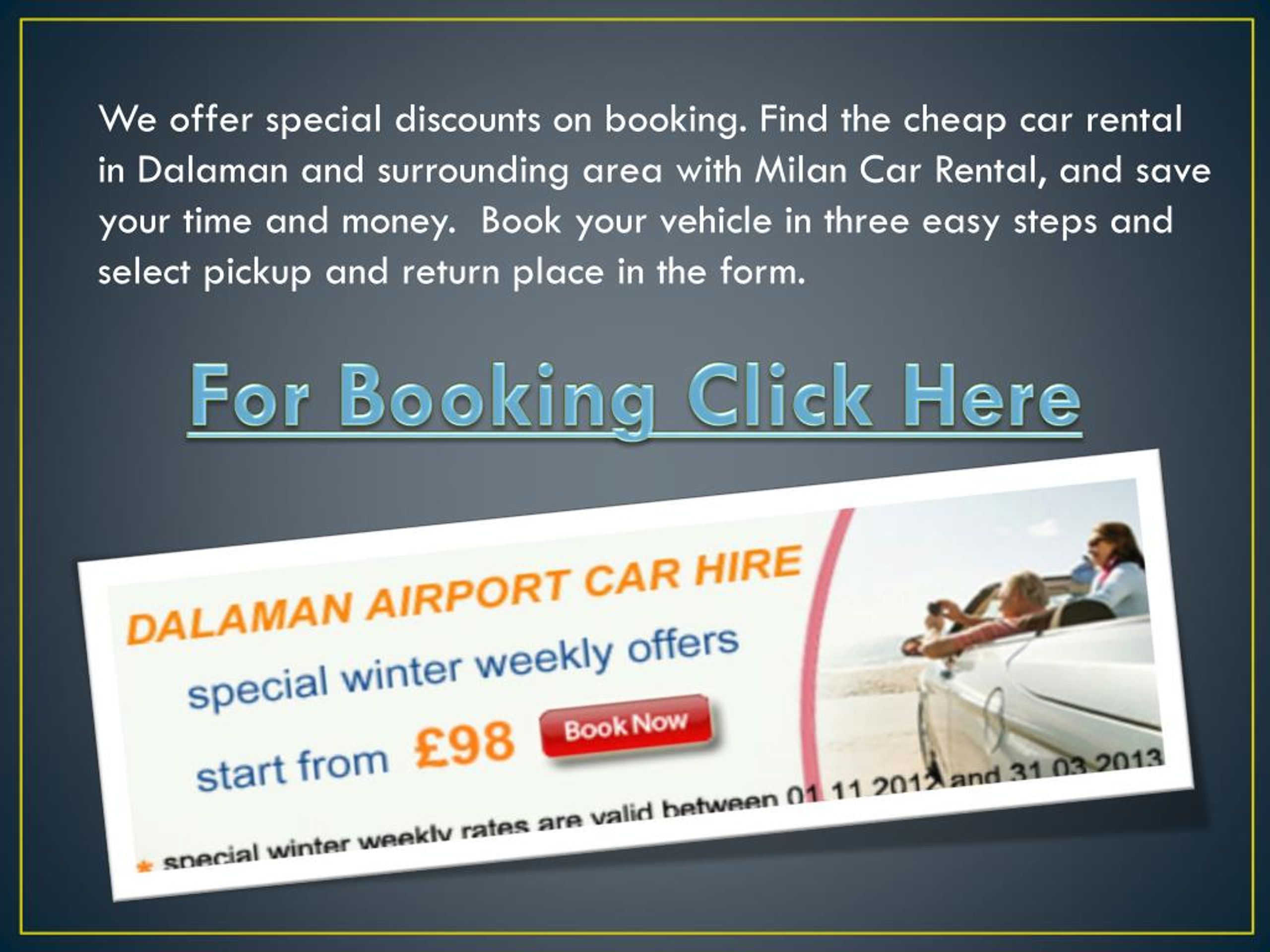 PPT Car Rental Dalaman Airport PowerPoint Presentation, free download