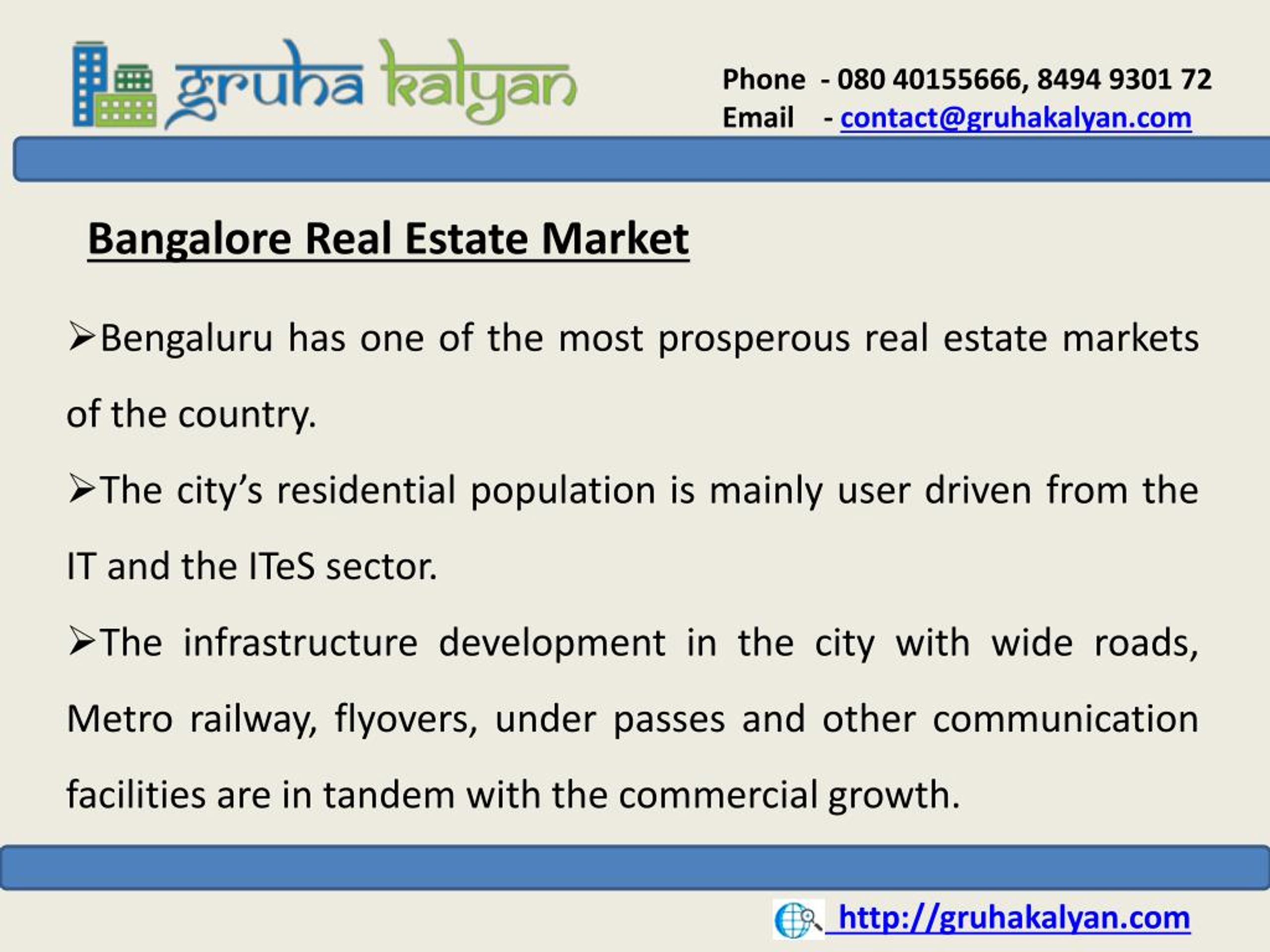 PPT Overview of Bangalore Real Estate Market PowerPoint Presentation