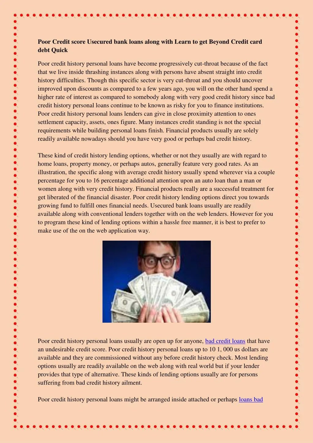 Awasome Bad Credit Score Loans References