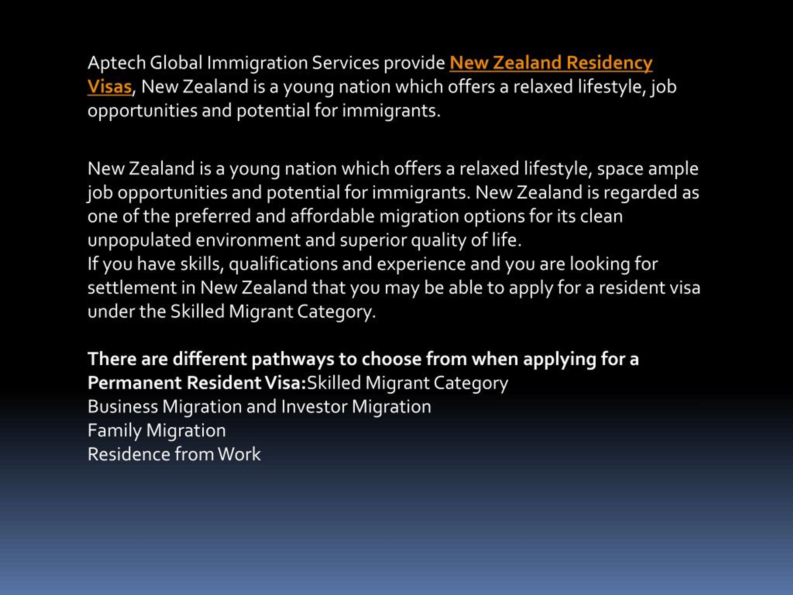 PPT New Zealand Residency Visas PowerPoint Presentation, free