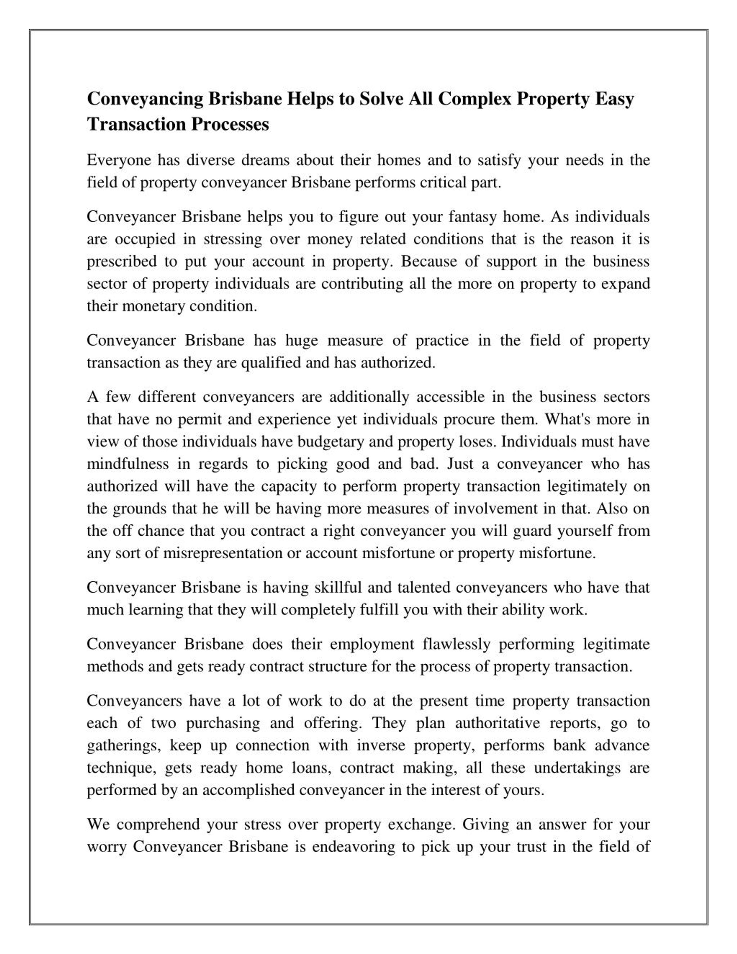 PPT Conveyancing Brisbane Helps to Solve All Complex Property Easy