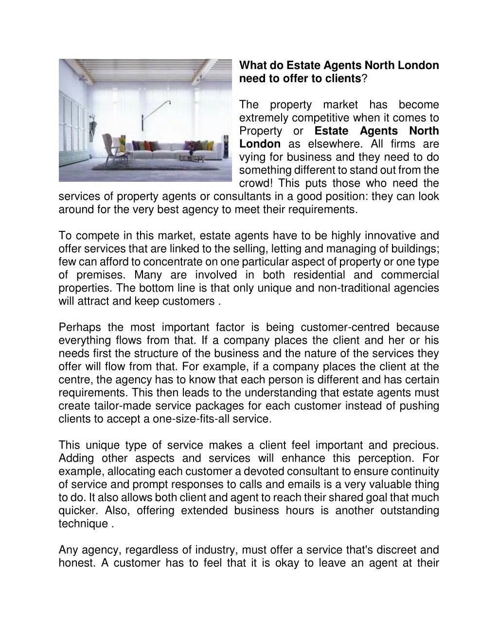 PPT What do Estate Agents North London need to offer to clients