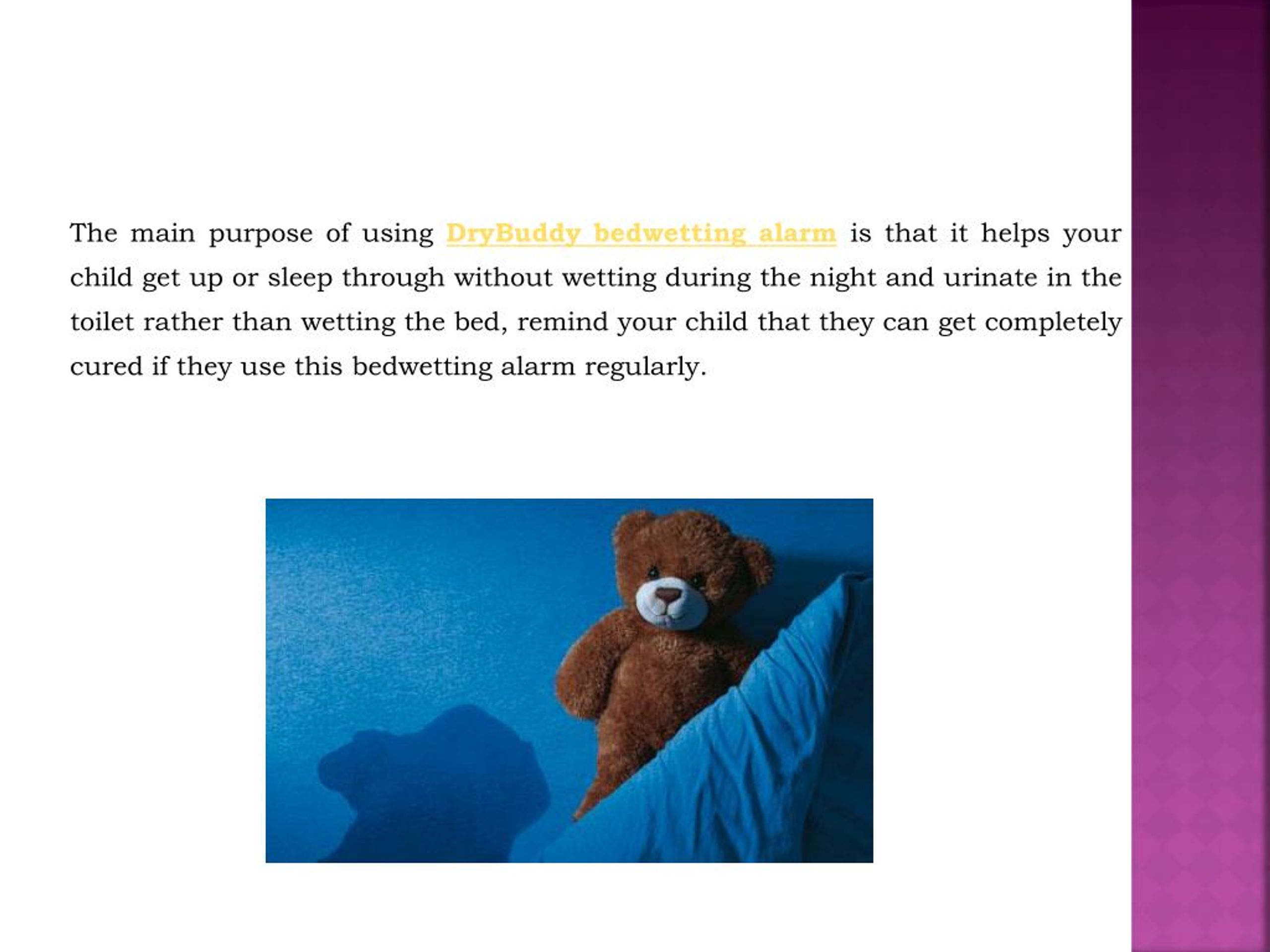 PPT DryBuddy Bedwetting Alarm Efficient and Effective Alarm For Your