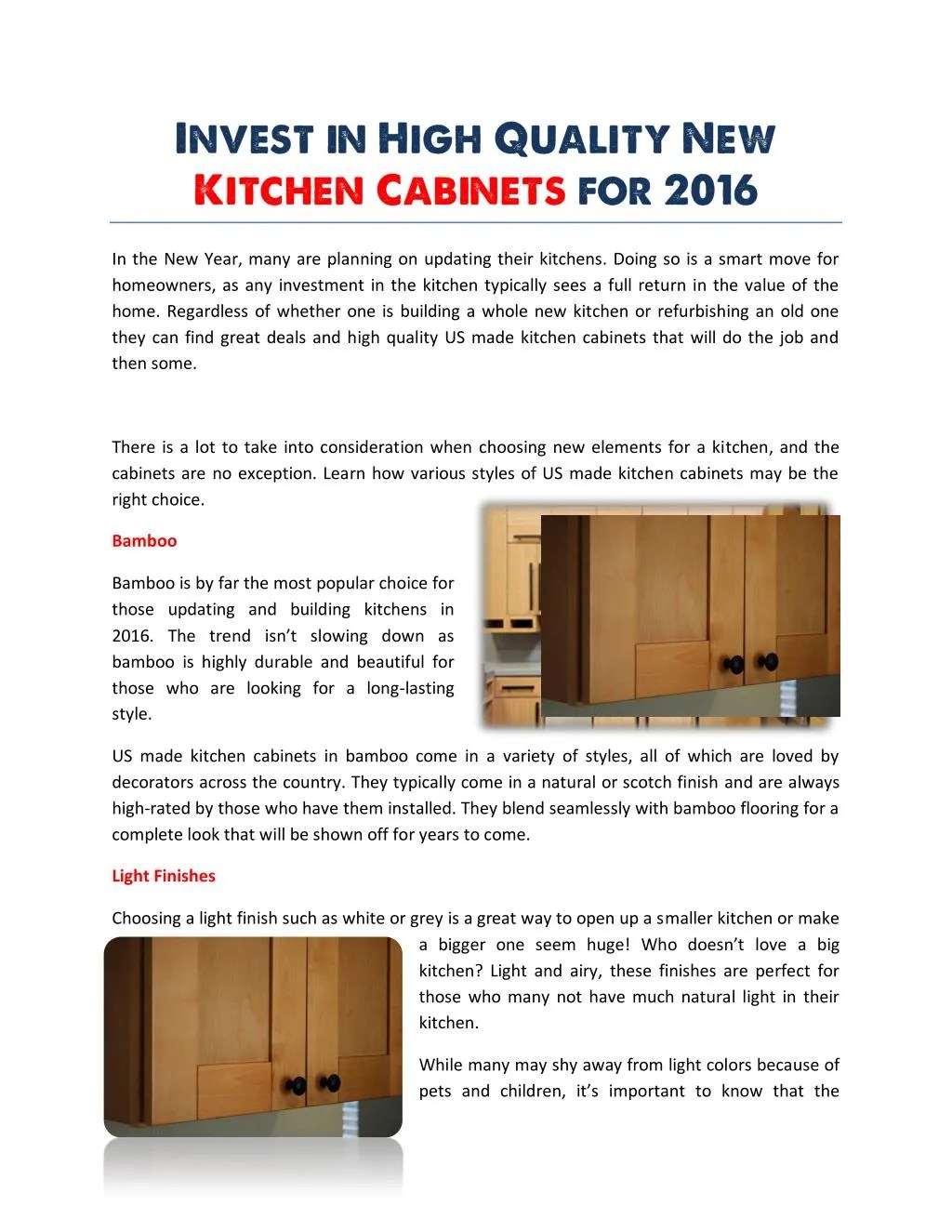 PPT Invest in High Quality New Kitchen for 2016 PowerPoint
