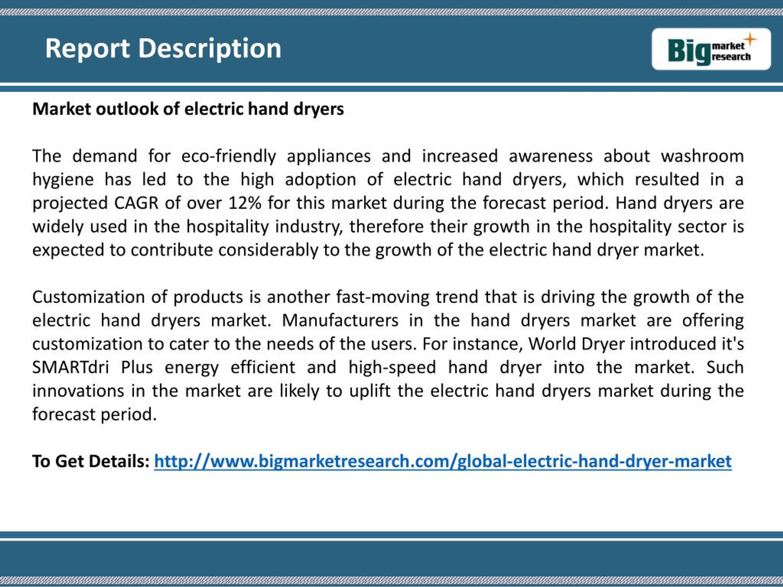 PPT Electric Hand Dryer Industry Market Segmentation, Analysis and