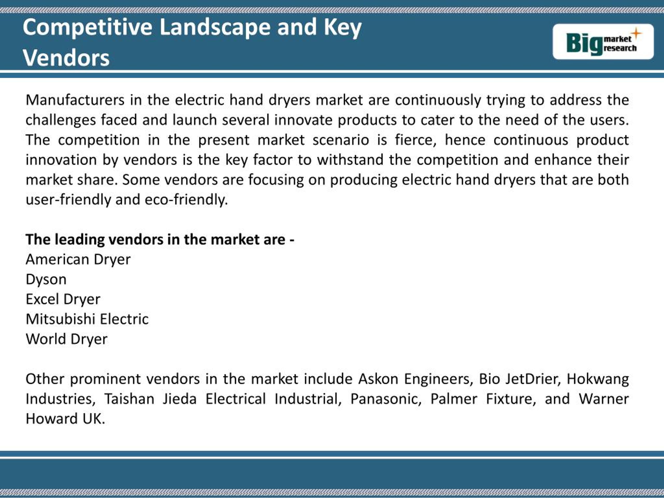 PPT Electric Hand Dryer Industry Market Segmentation, Analysis and