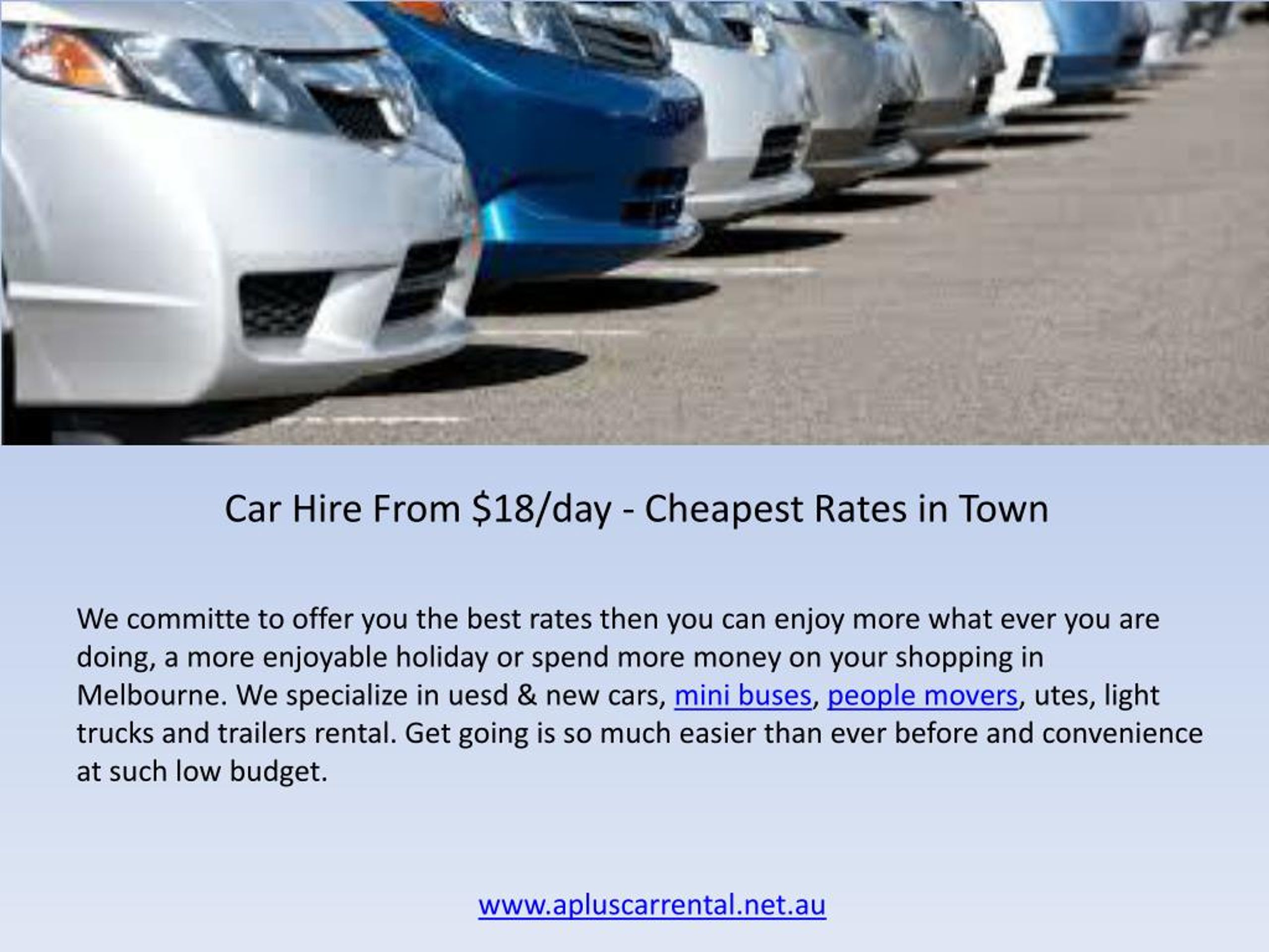 PPT Cheap car rental melbourne A Plus Cars Rental PowerPoint