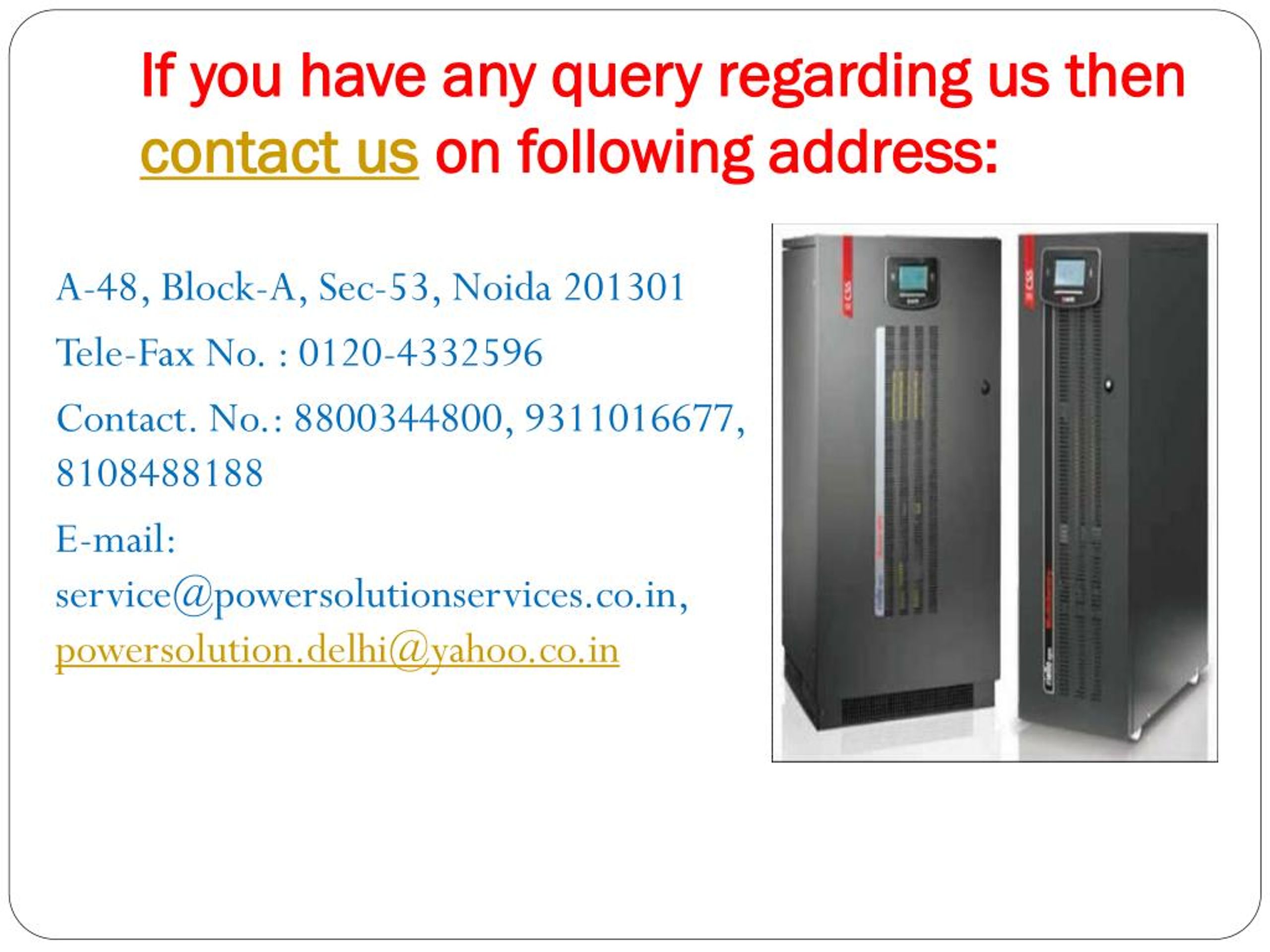 PPT Best UPS On Hire In Noida Contact Power Solution Services