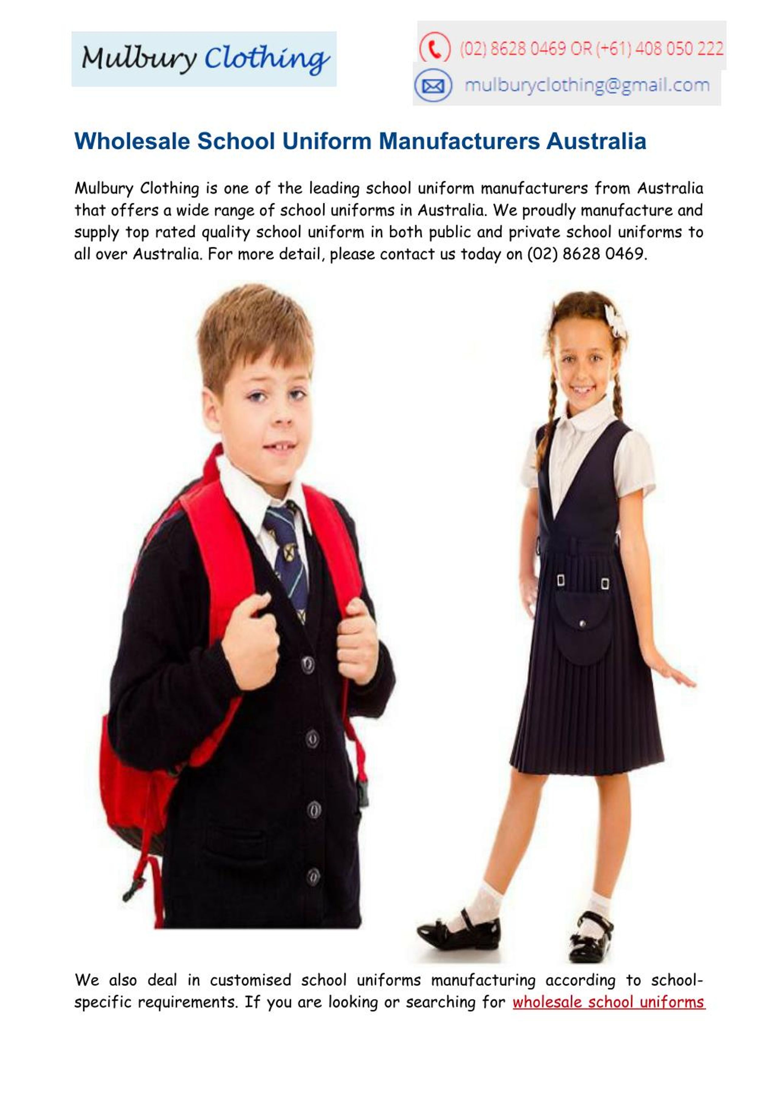 PPT School Uniform Manufacturers Australia PowerPoint Presentation