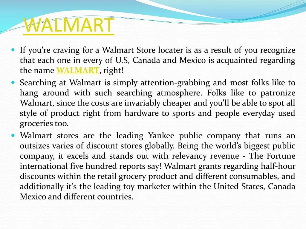 PPT Best Way To Find Walmart Outlet Stores Location PowerPoint