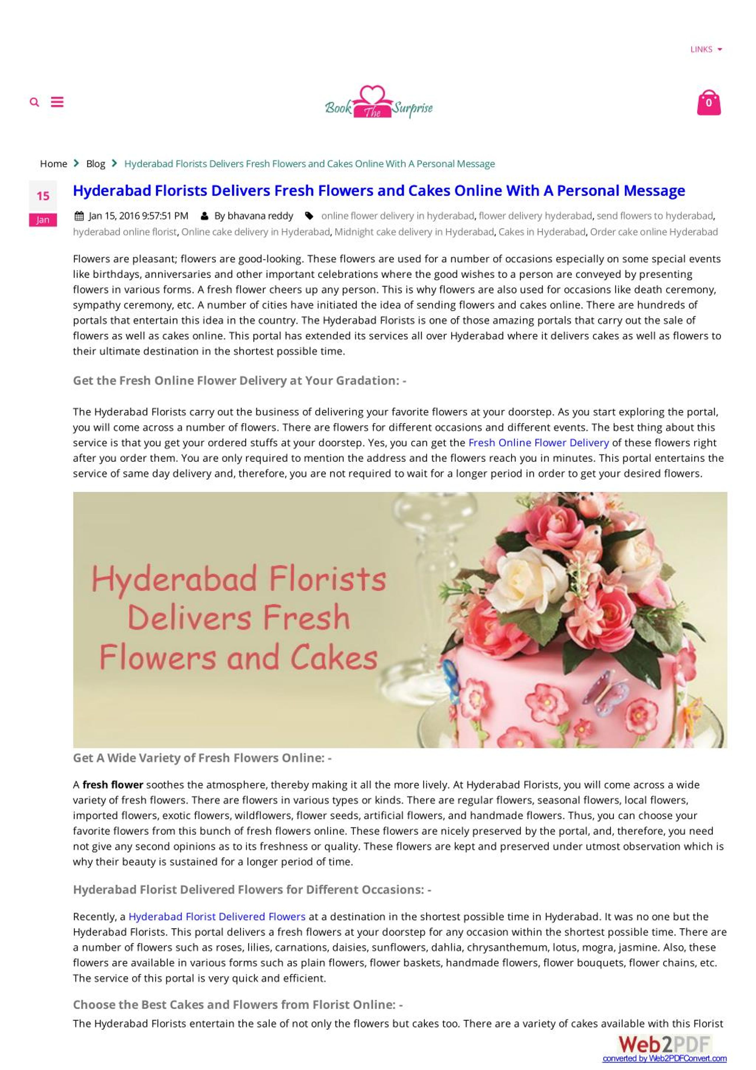 PPT Hyderabad Florists Delivers Fresh Flowers and Cakes Online