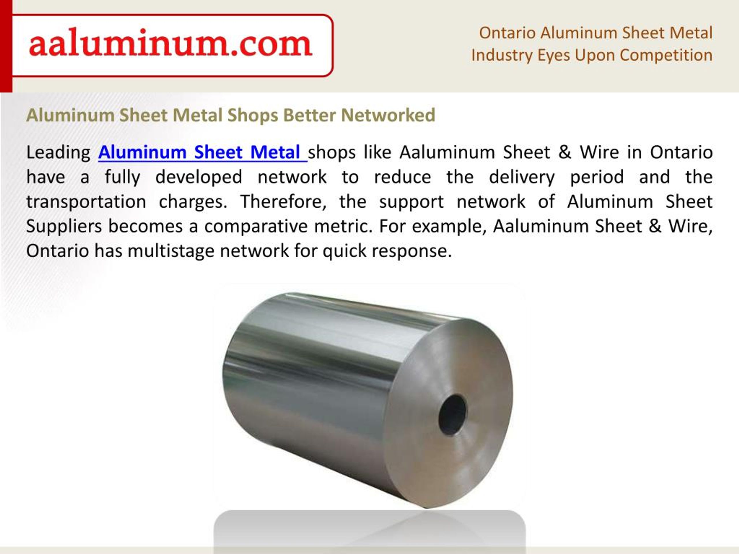 PPT Ontario Aluminum Sheet Metal Industry Eyes Upon Competition