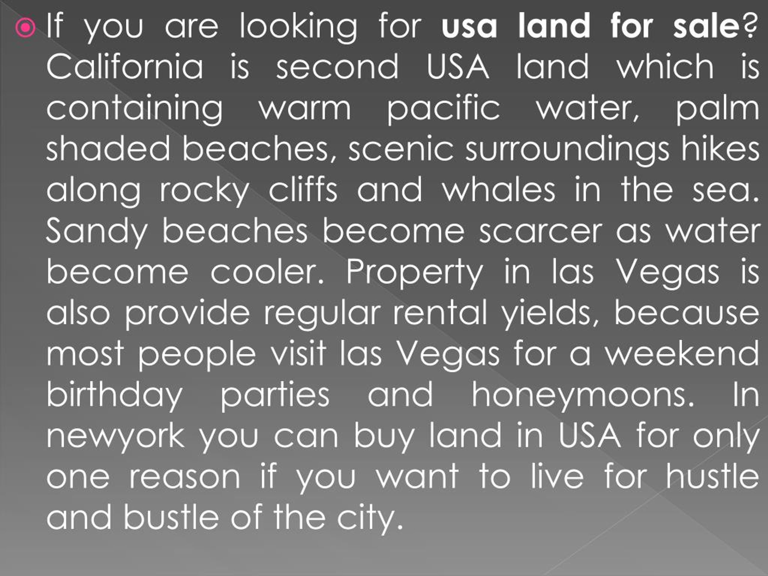 PPT USA land for sale PowerPoint Presentation, free download ID7282373