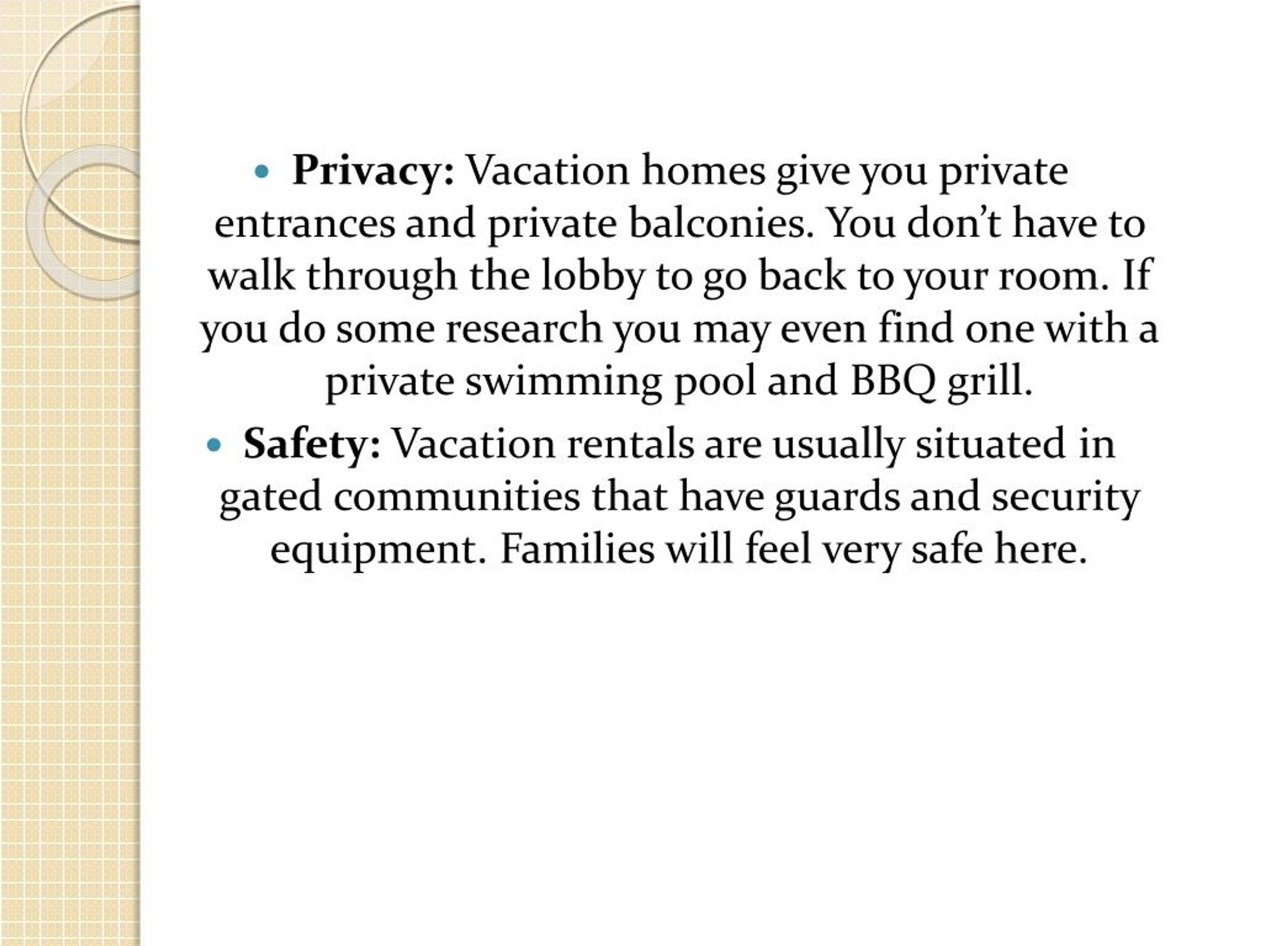 PPT Why Vacation Rentals Are So Popular Among Tourists PowerPoint