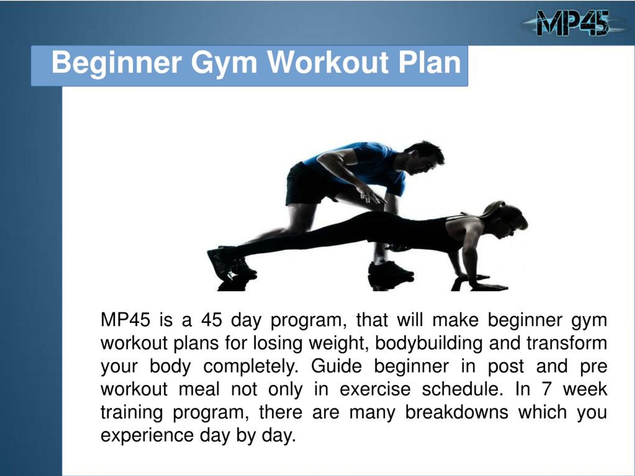 PPT Beginner Gym Workout Plan PowerPoint Presentation, free download
