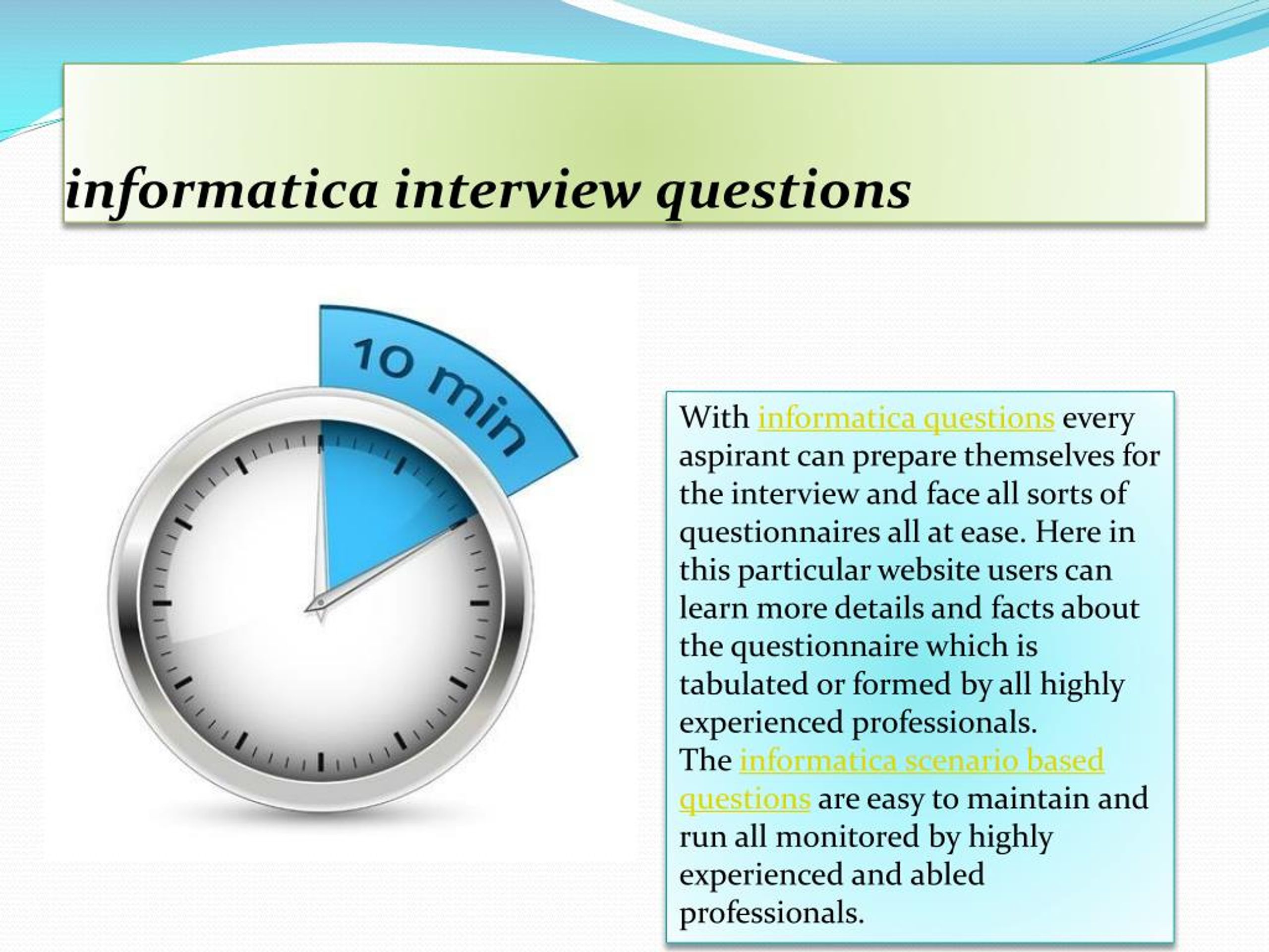 PPT informatica scenario based data warehouse interview questions