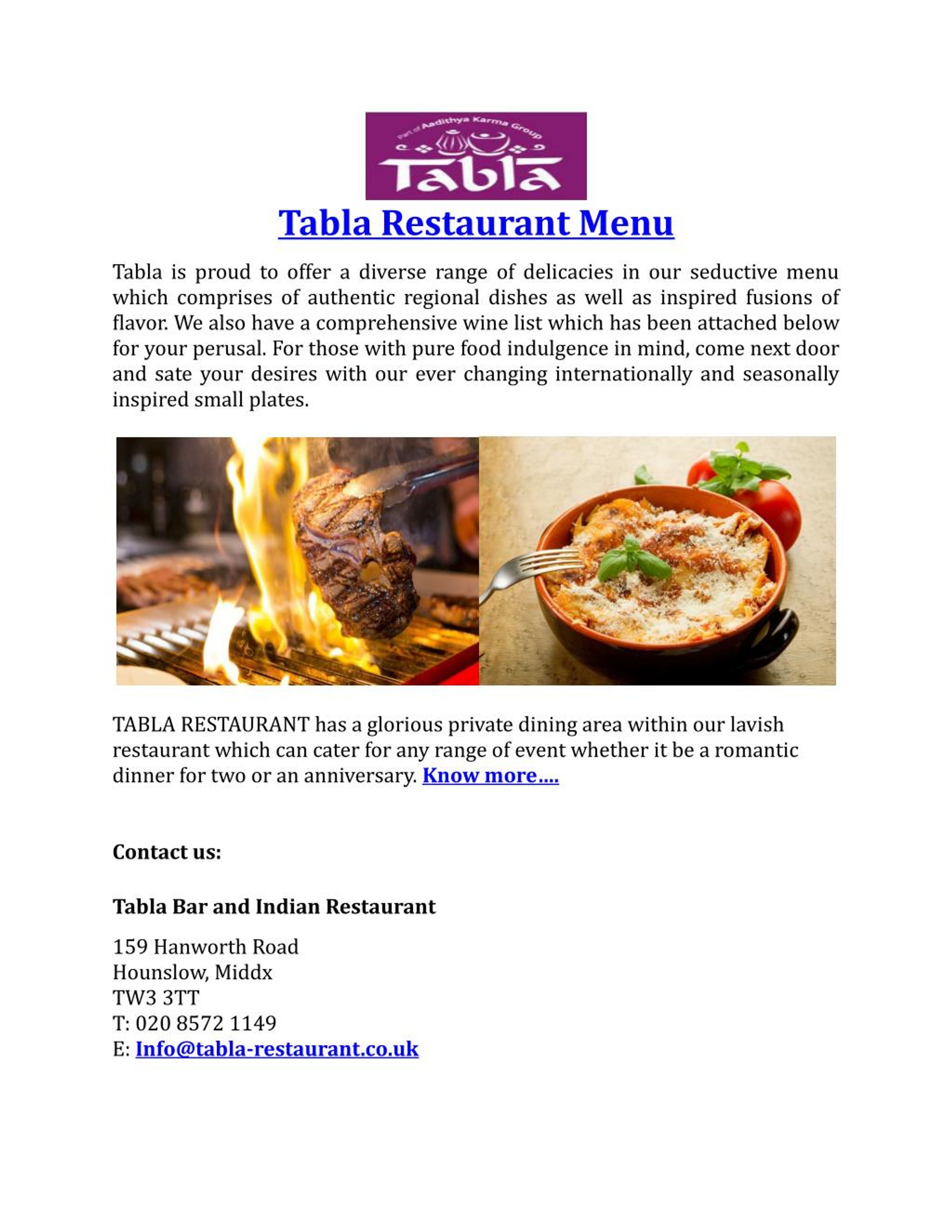 PPT Tabla Restaurant Menu PowerPoint Presentation, free download ID