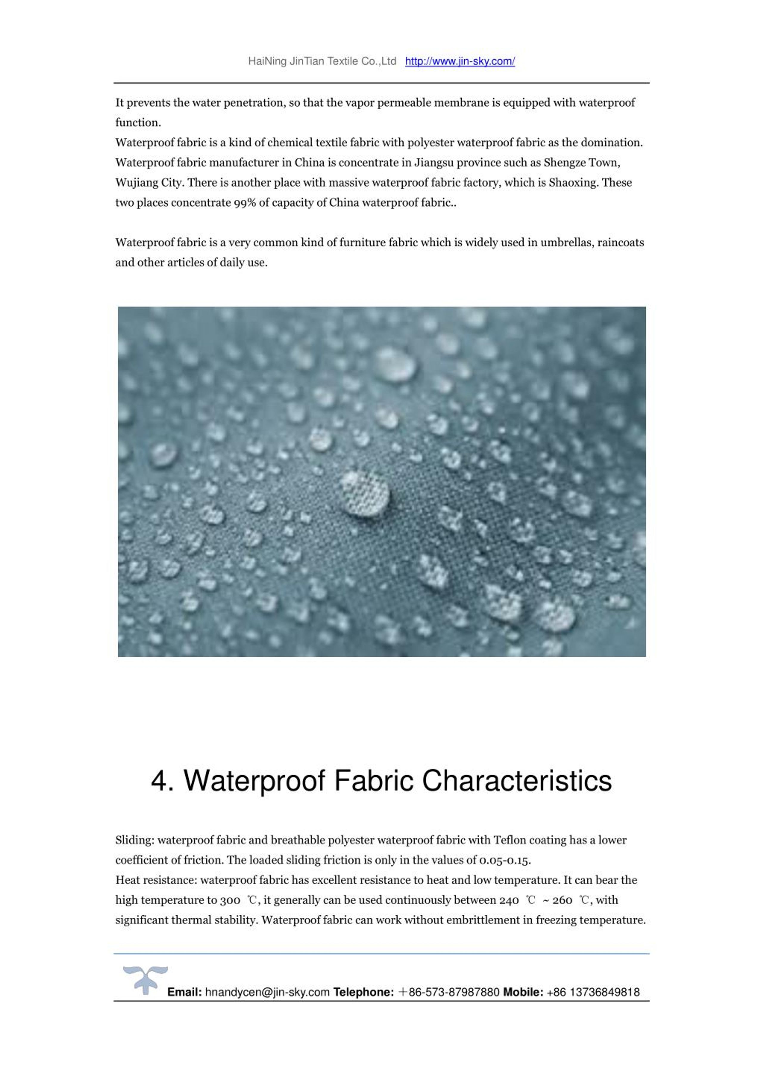 PPT waterproof fabric PowerPoint Presentation, free download ID7285806