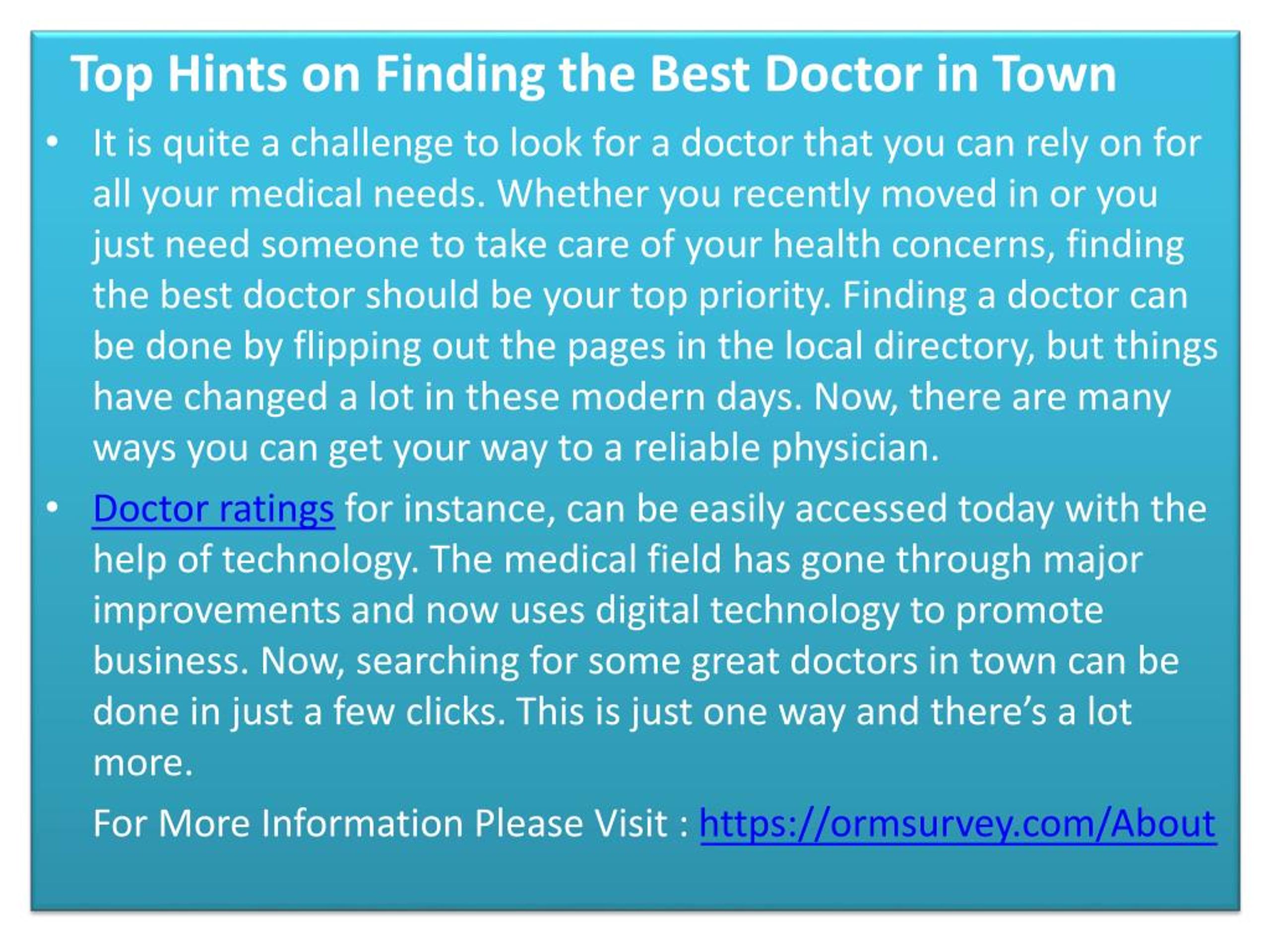 PPT Doctor Ratings, Physician Ratings PowerPoint Presentation, free
