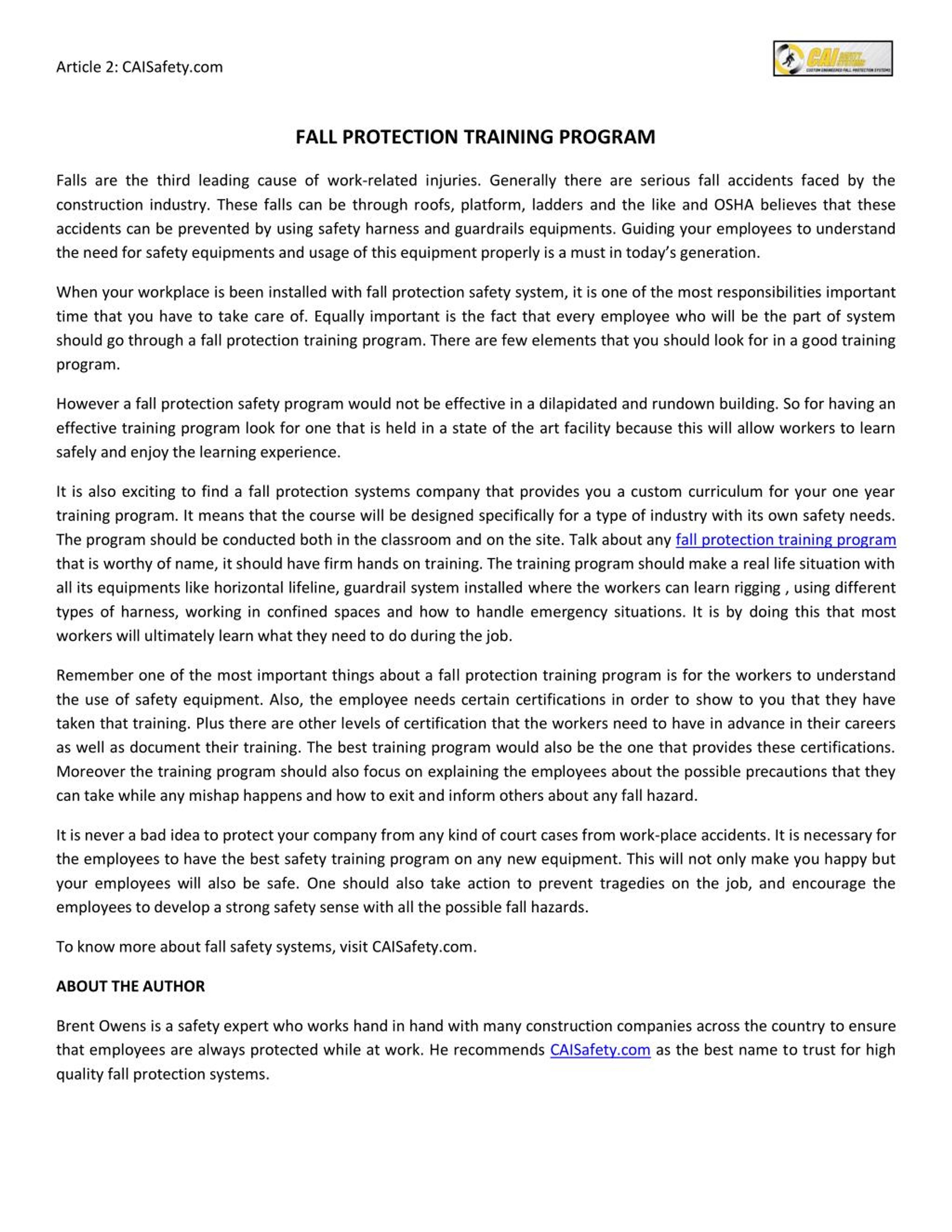 PPT Fall Protection Training Program PowerPoint Presentation, free