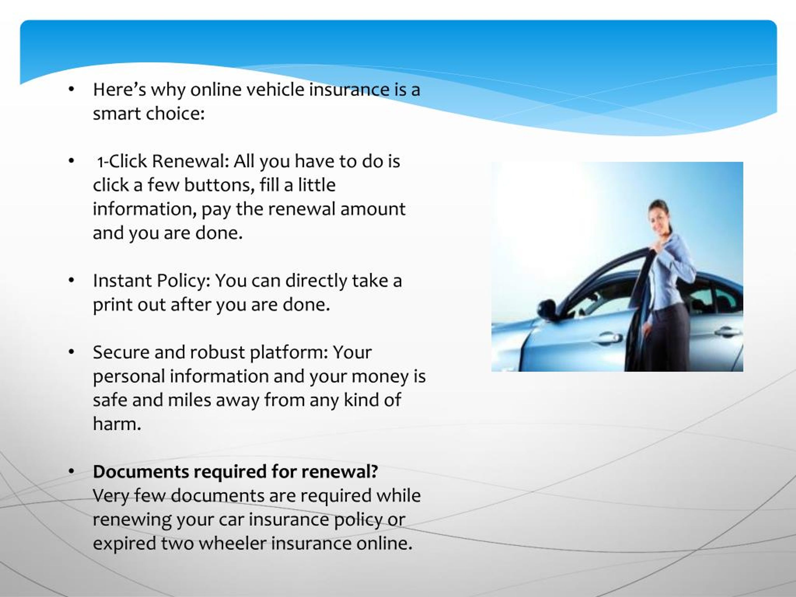 PPT Online Renewal of Motor Insurance A Smart Choice! PowerPoint