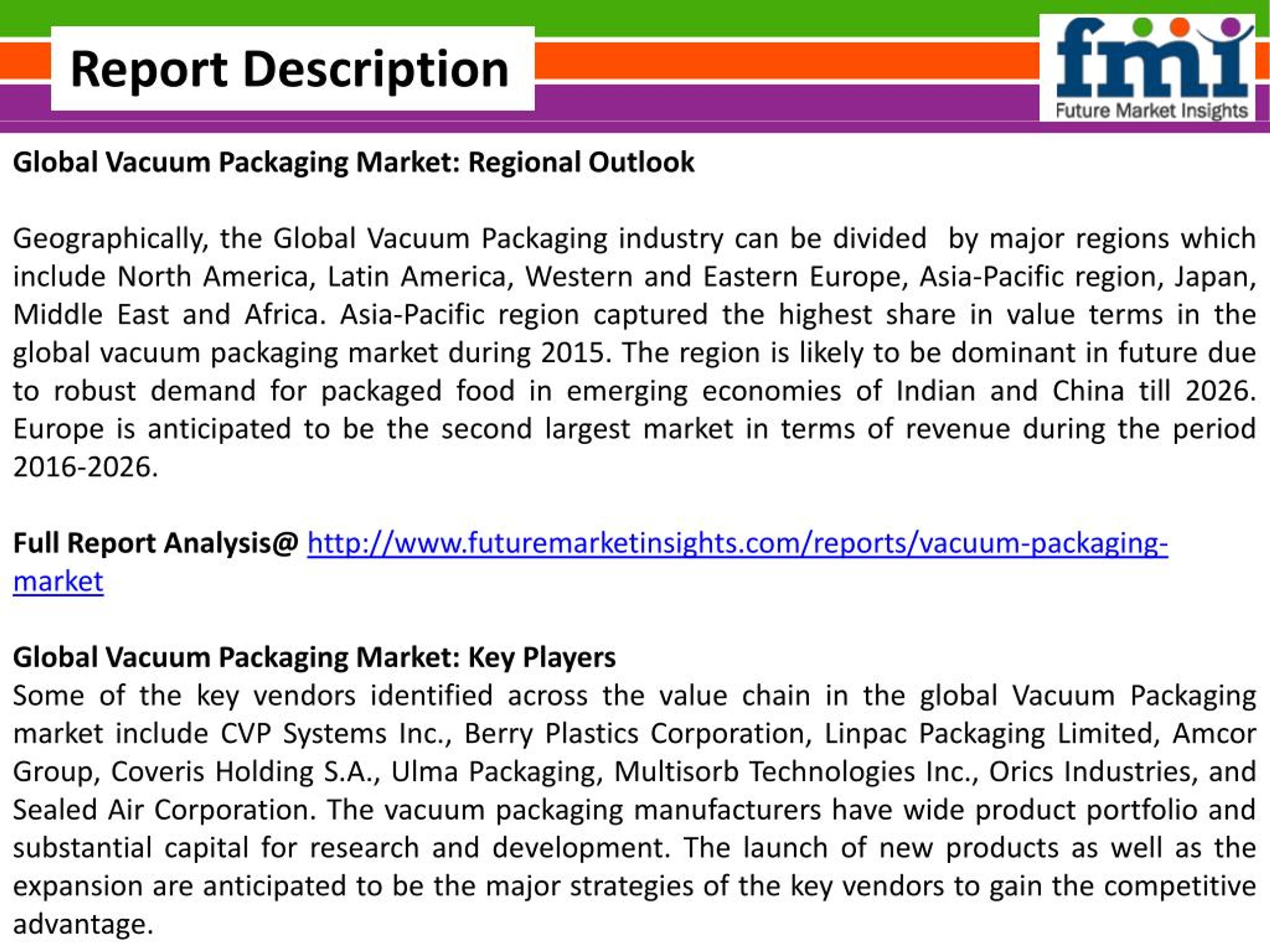 PPT Vacuum Packaging Market Globally Expected to Drive Growth