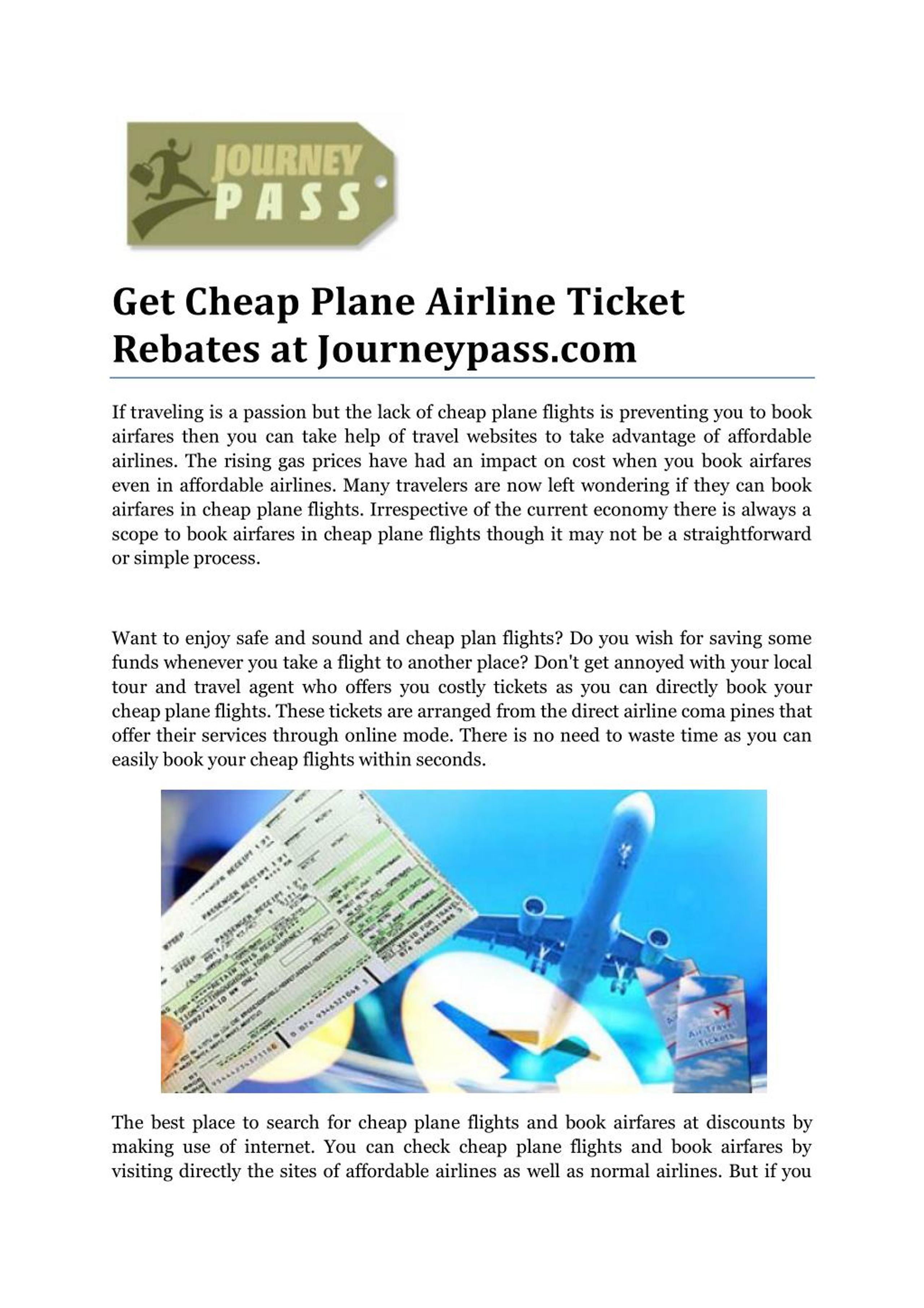 PPT Get Cheap Plane Airline Ticket Rebates at PowerPoint Presentation ID7290167