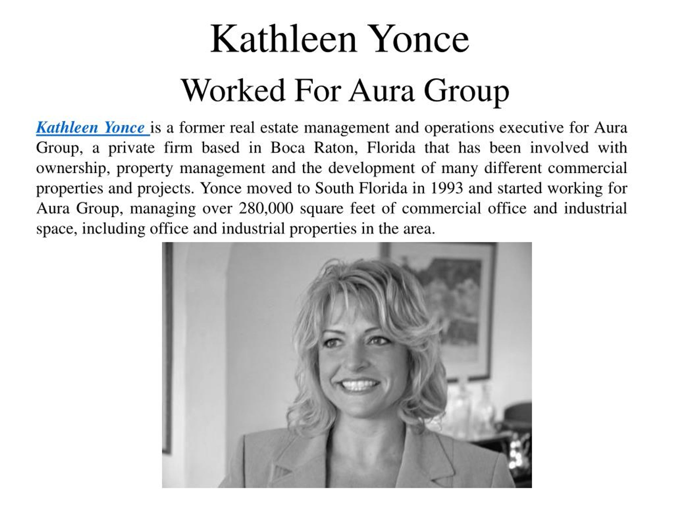 PPT Kathleen Yonce Real Estate Development Executive PowerPoint
