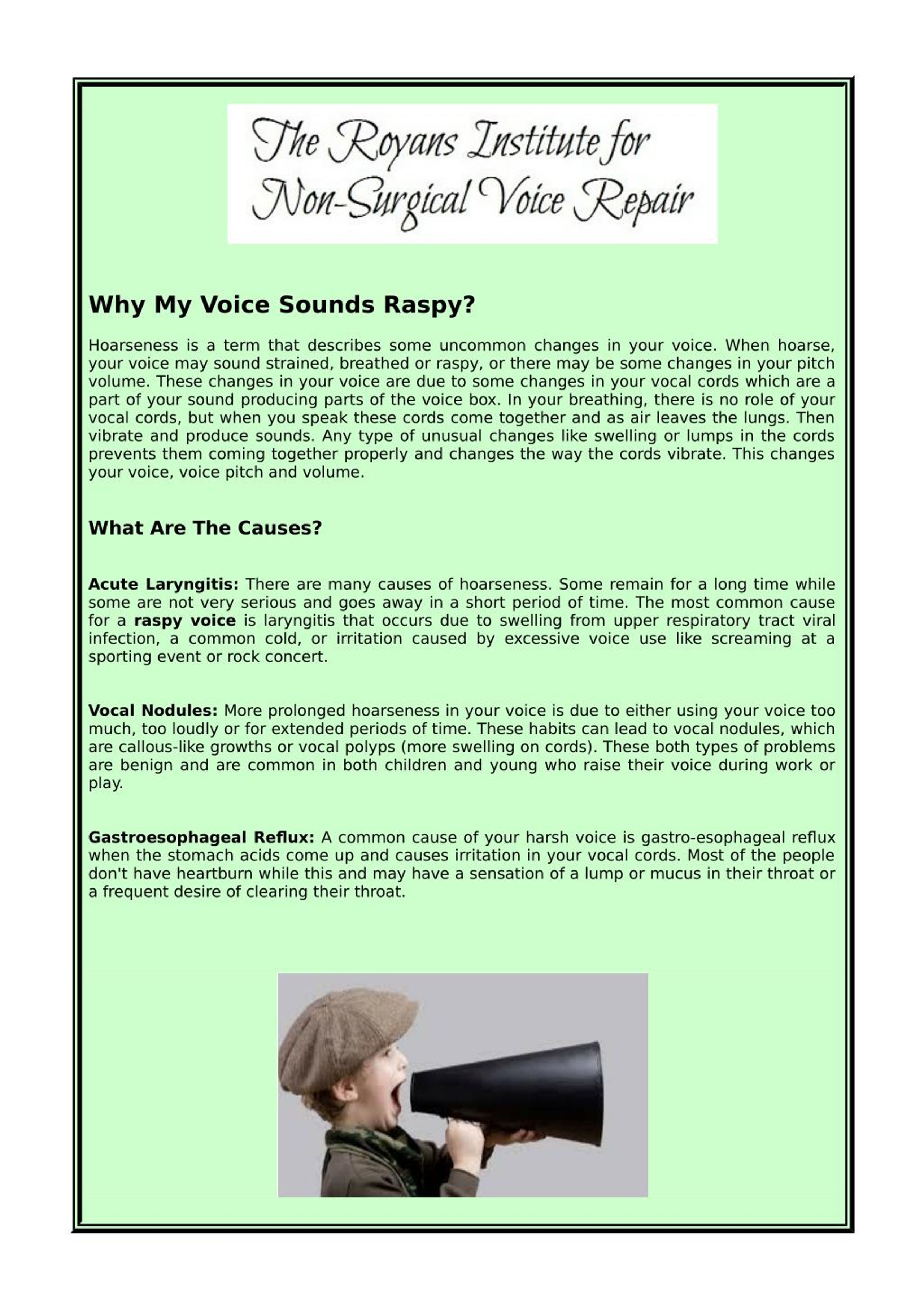 PPT Why My Voice Sounds Raspy? PowerPoint Presentation, free download