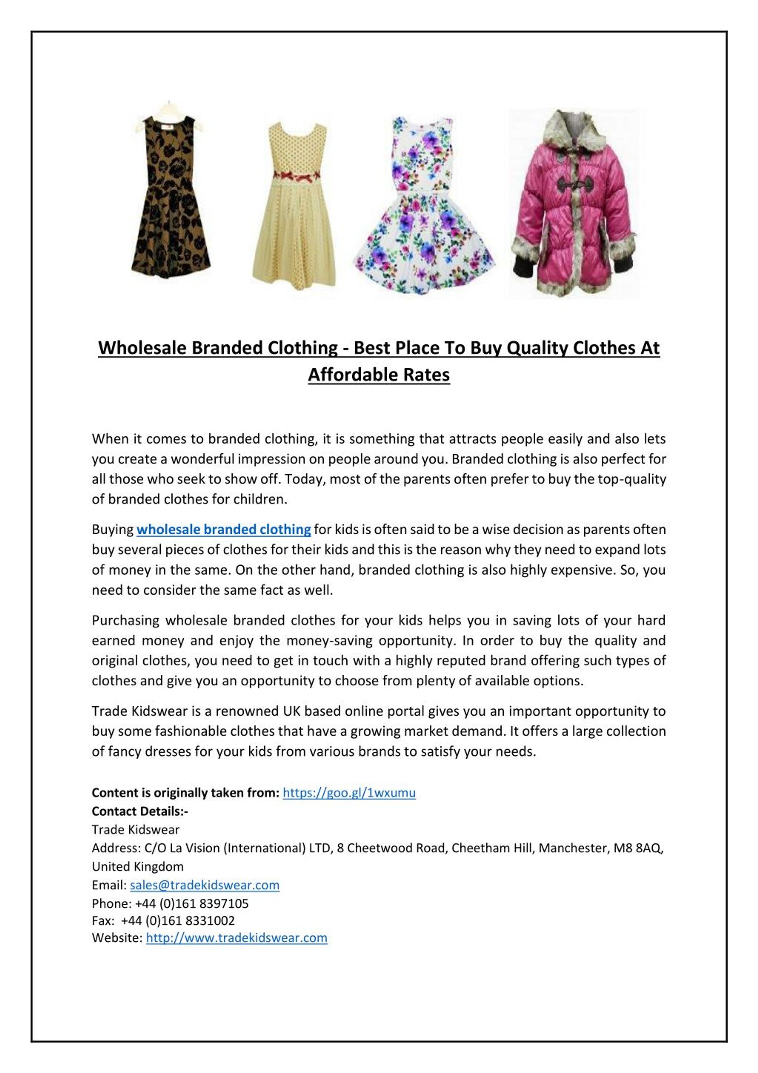 PPT Wholesale Branded Clothing Best Place To Buy Quality Clothes At