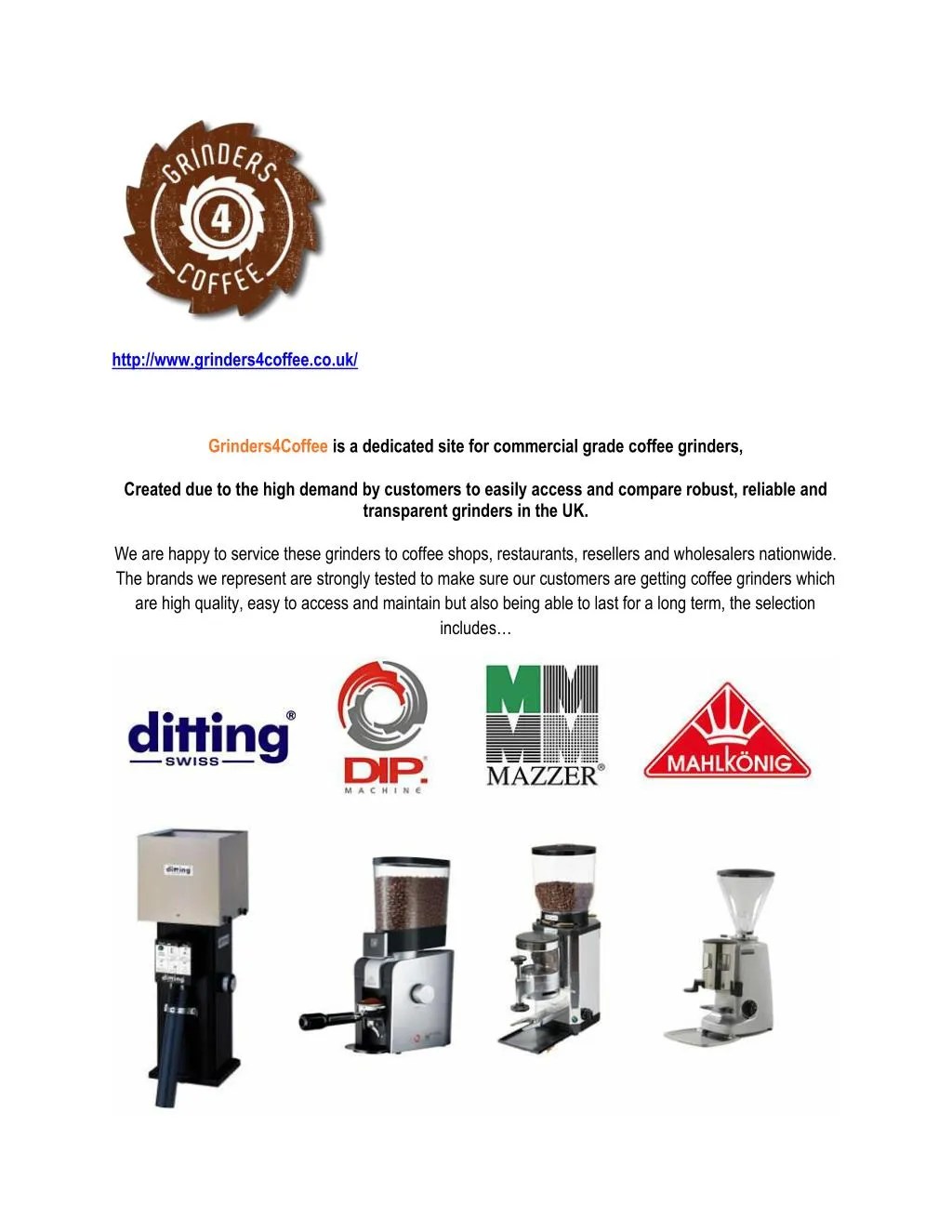 PPT Grinders4Coffee is a dedicated site for commercial grade coffee