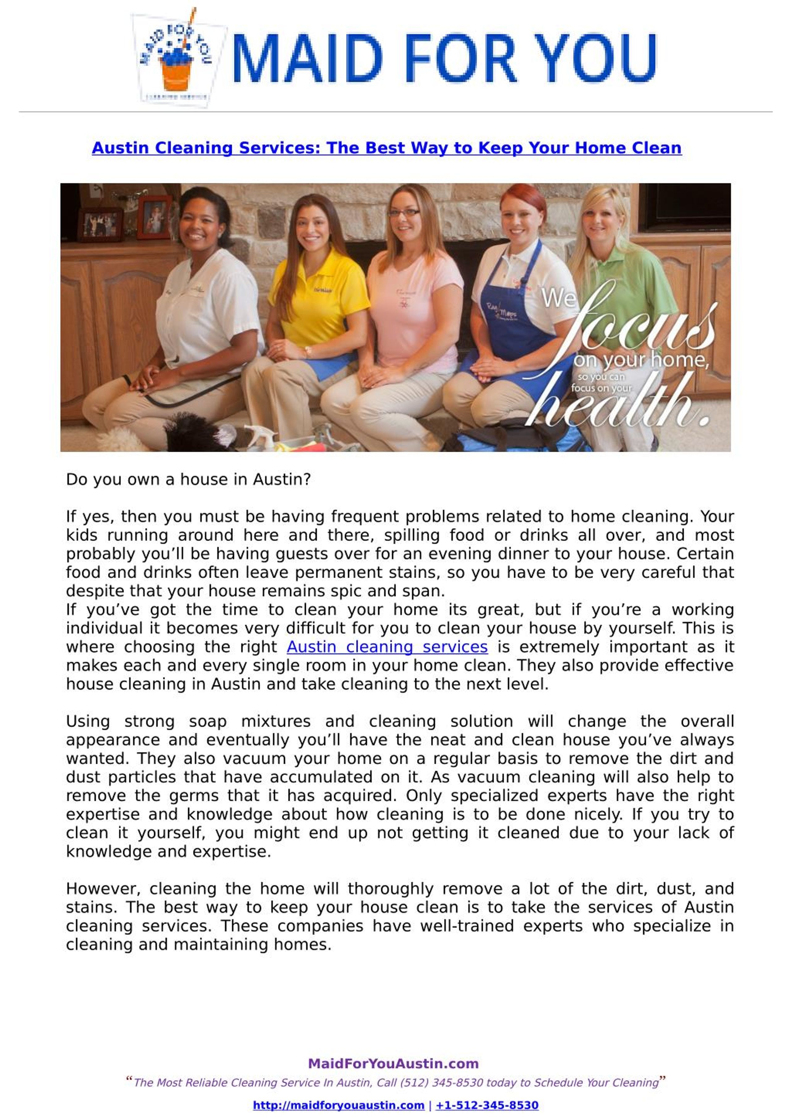 PPT Austin Cleaning Services The Best Way to Keep Your Home Clean