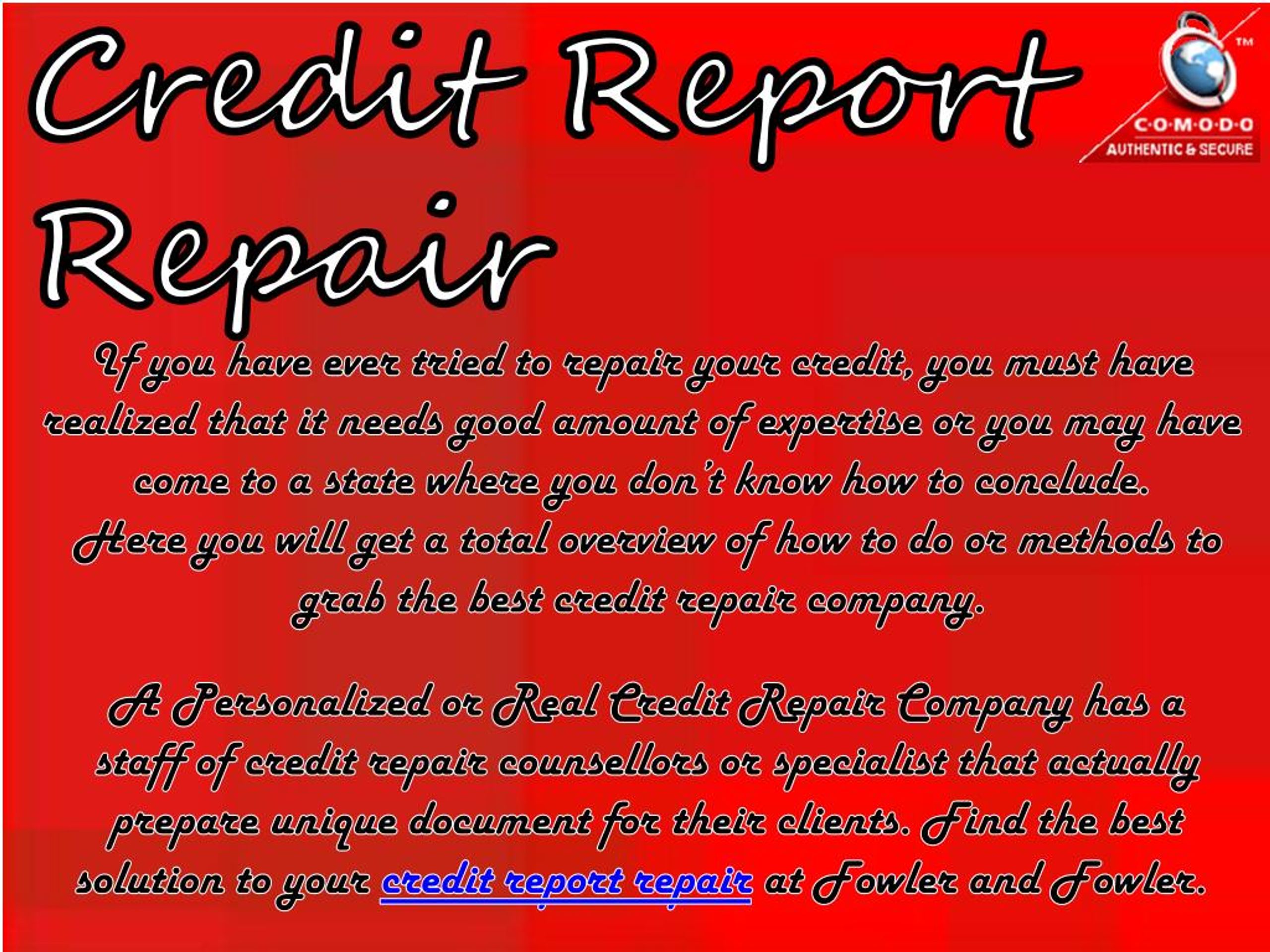 PPT Credit Report Repair PowerPoint Presentation, free download ID