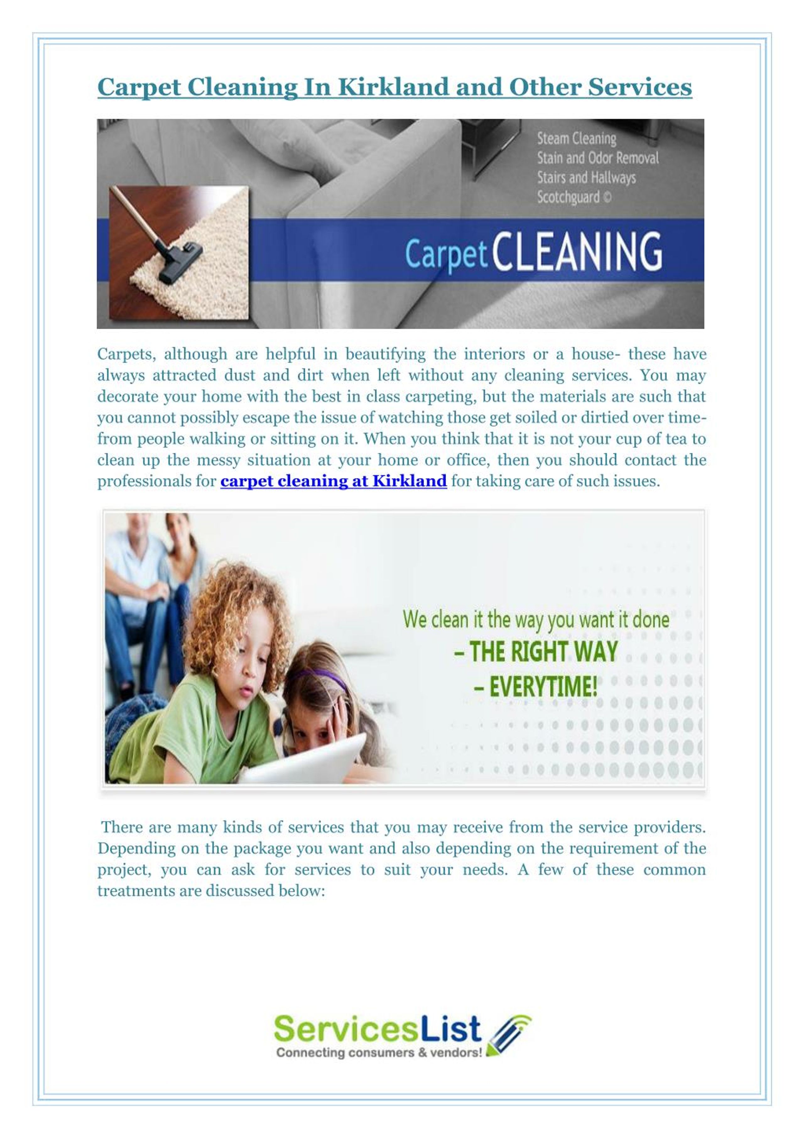 PPT Carpet Cleaning In Kirkland and Other Services PowerPoint